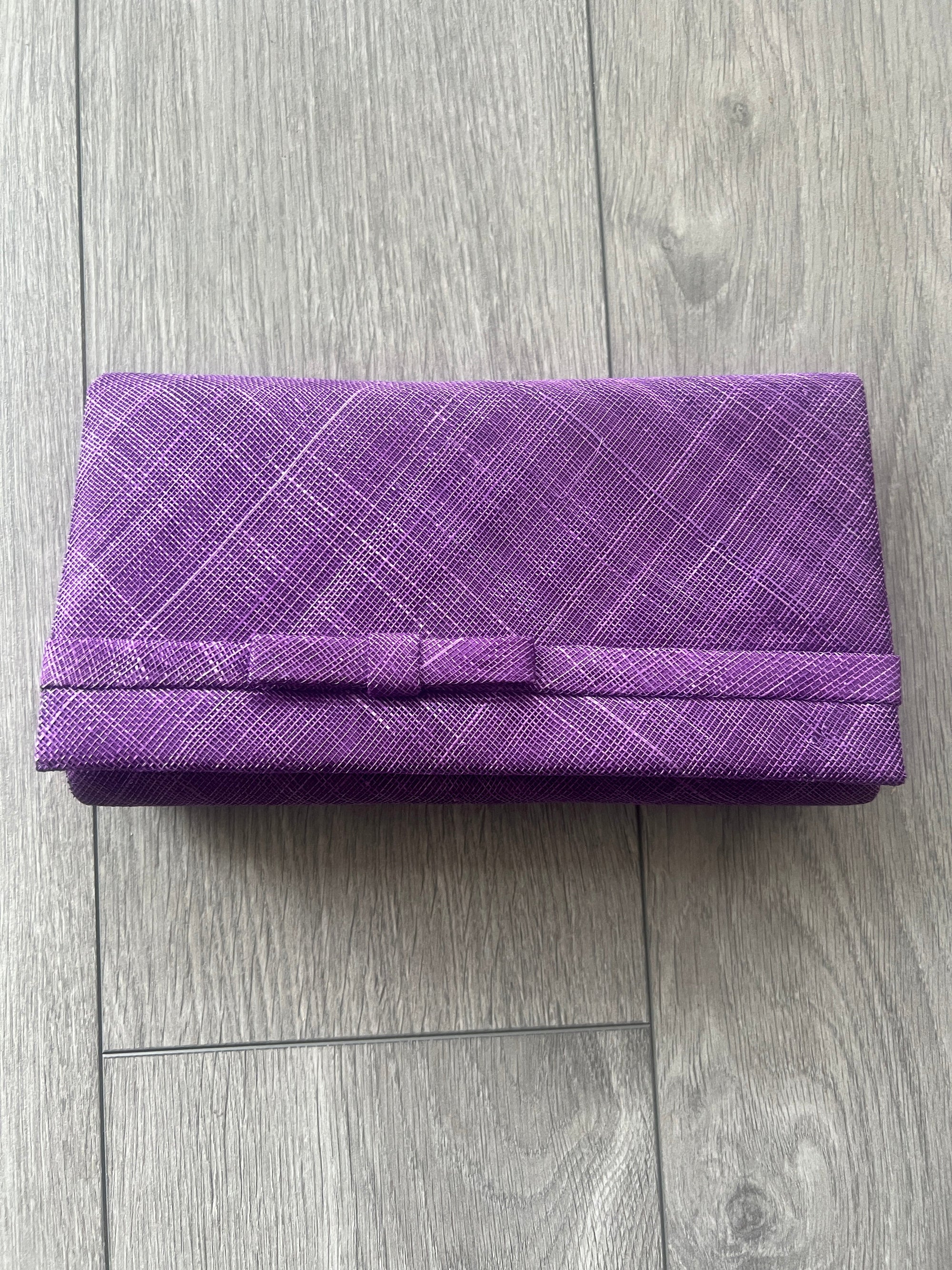 Classic Sinamay Mauve Clutch Bag For Weddings-Fascinators Direct