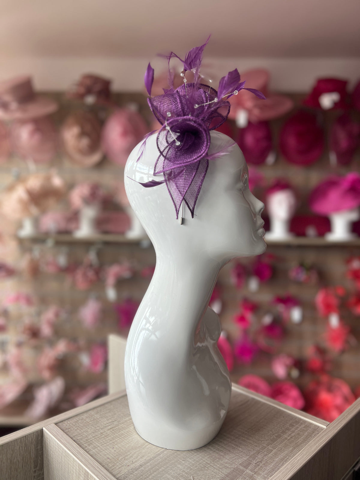 Classic Sinamay Mauve Fascinator-Fascinators Direct