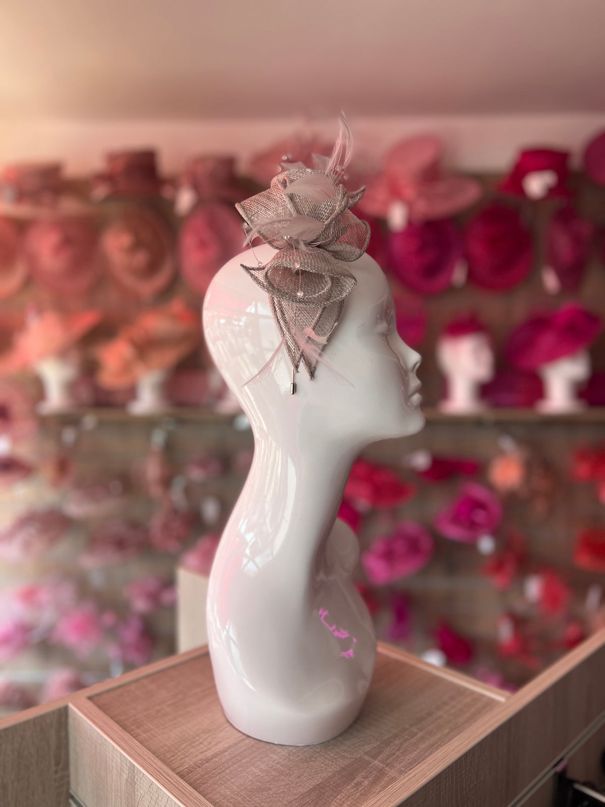 Classic Sinamay Mercury Grey Fascinator-Fascinators Direct
