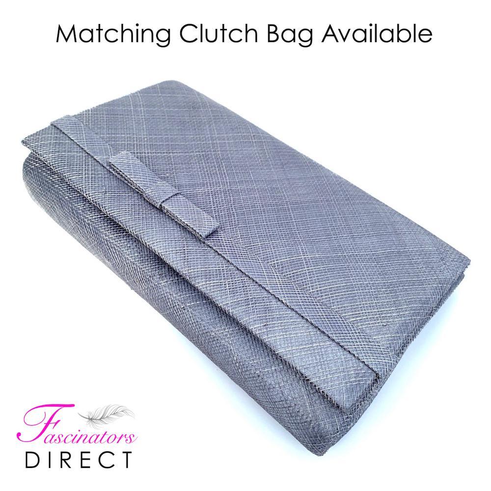 Classic Sinamay Mercury Grey Wedding Hat-Fascinators Direct