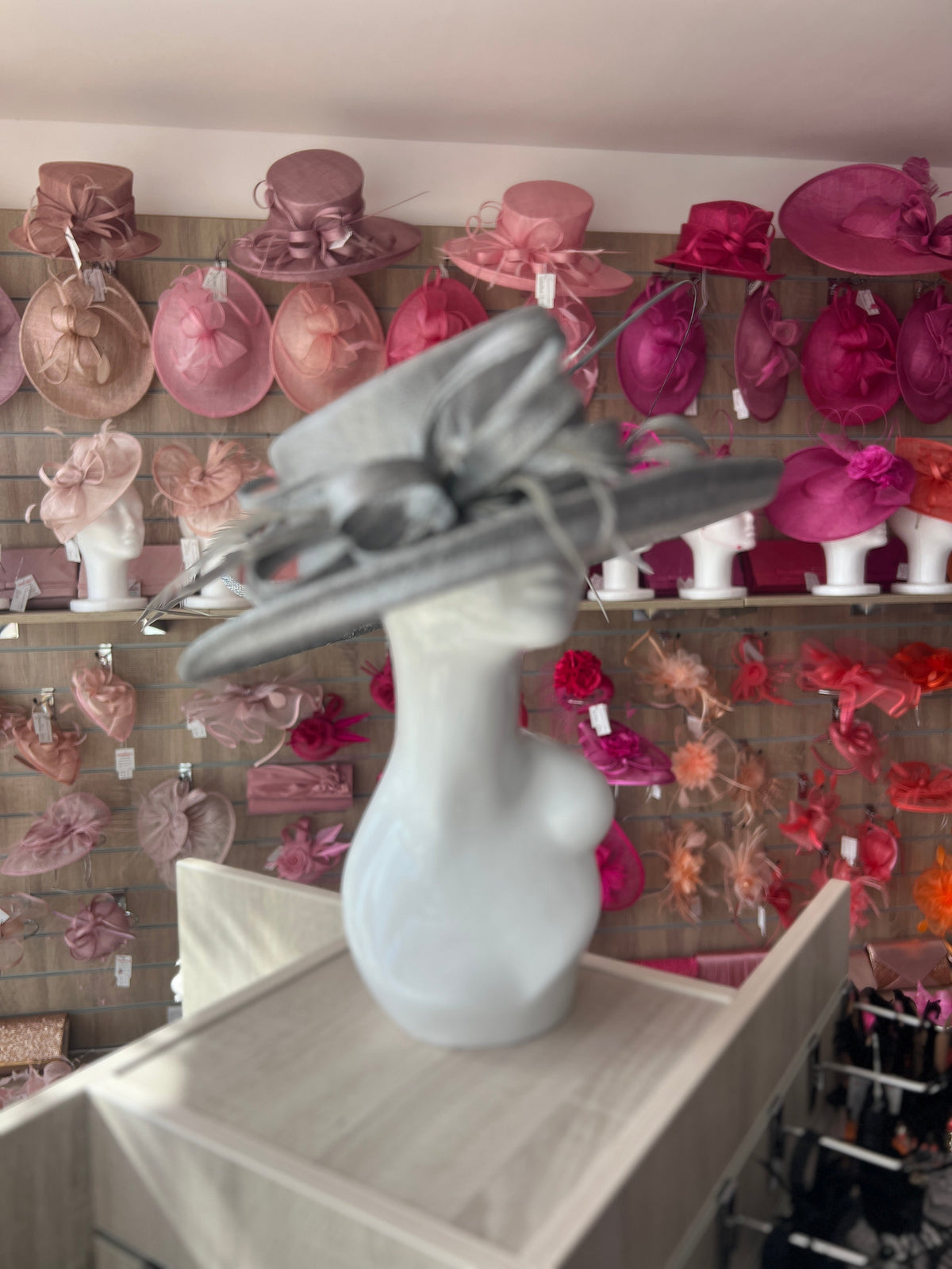 Classic Sinamay Metallic Graphite Wedding Hat-Fascinators Direct