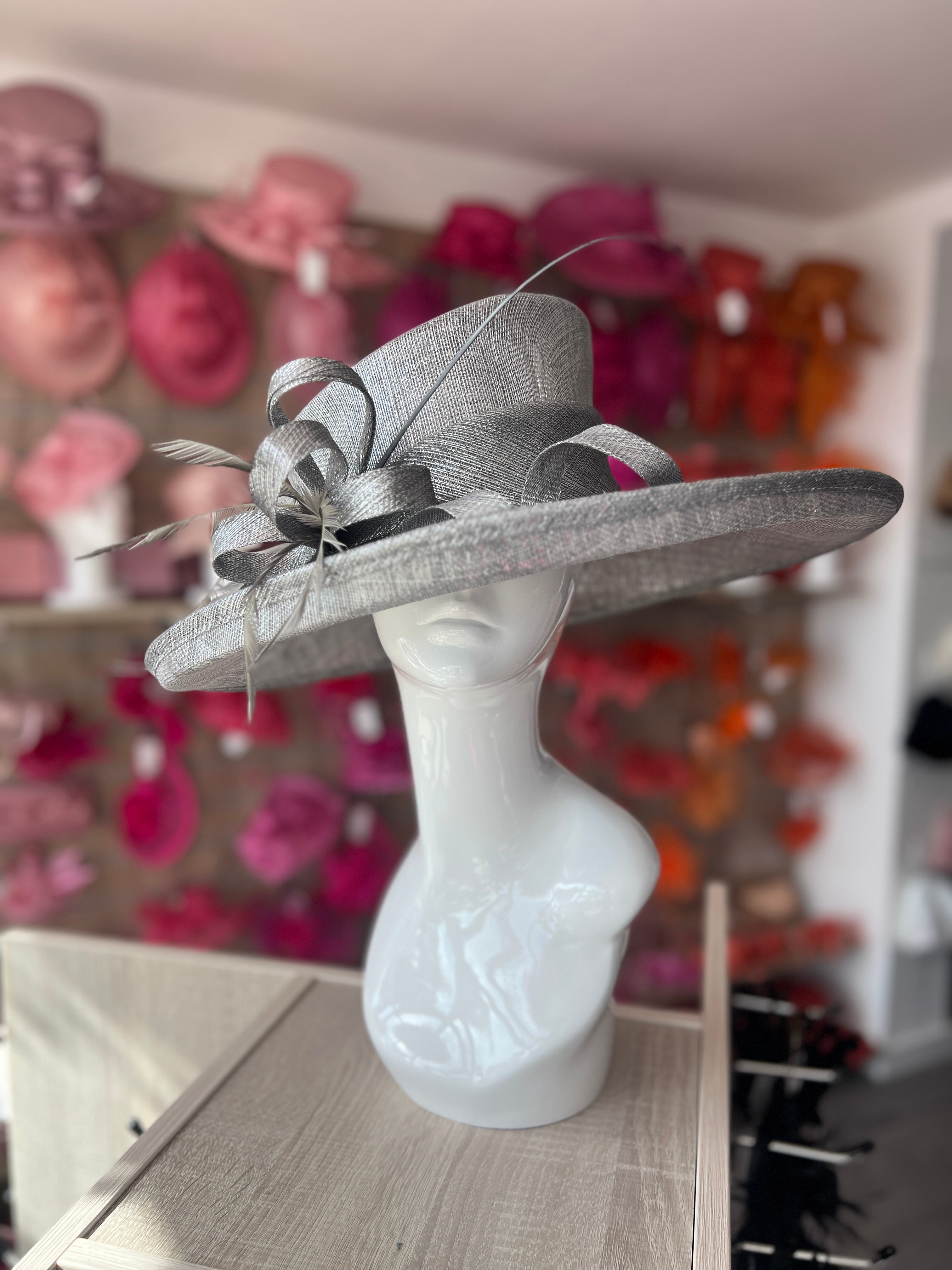 Metallic Silver Silver Grey Fascinators For Weddings Silver