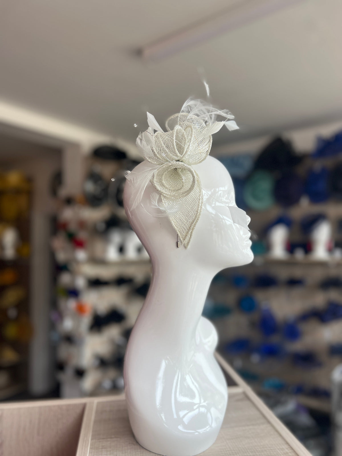 Classic Sinamay Metallic Peppermint Fascinator-Fascinators Direct