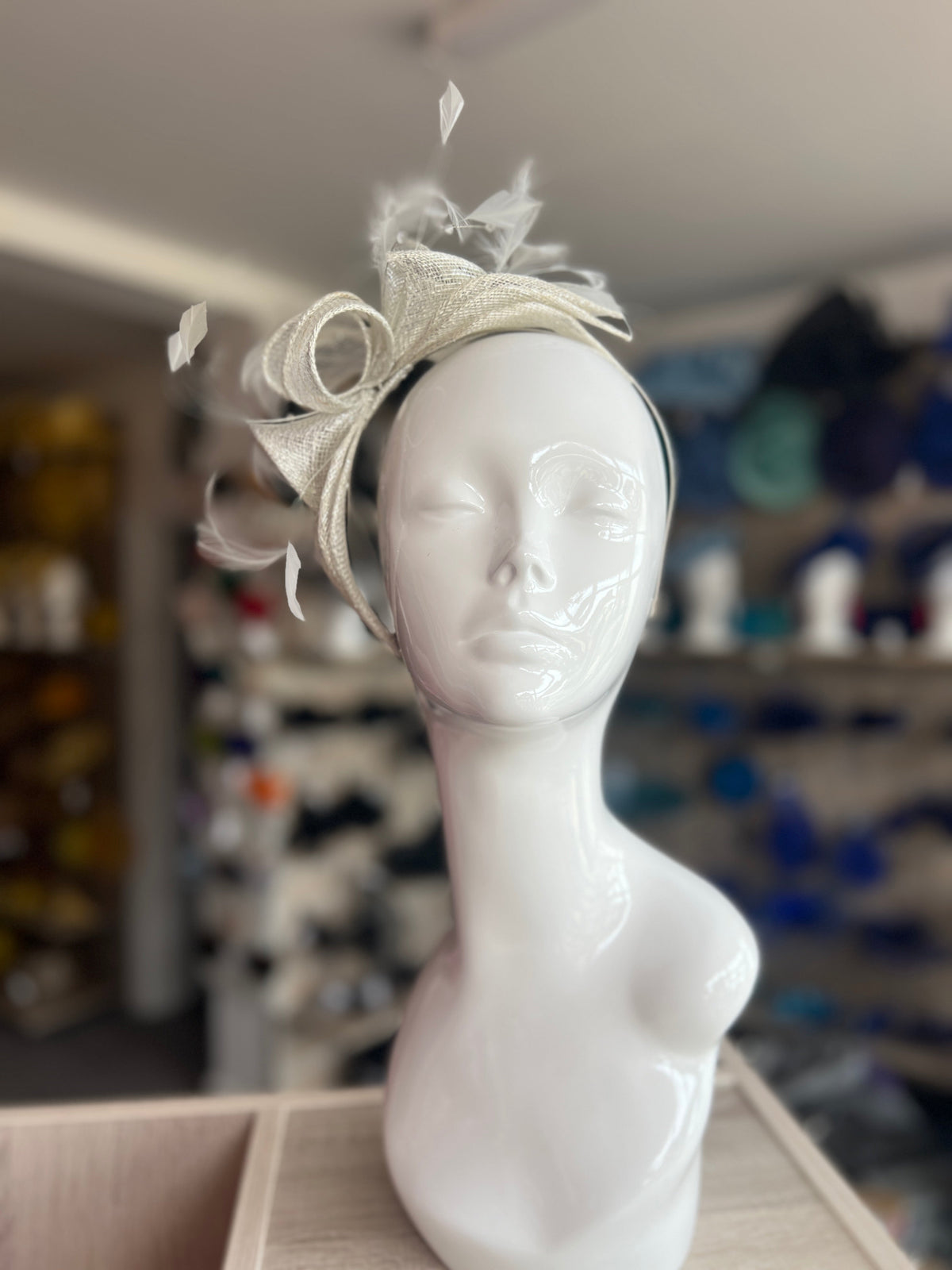 Classic Sinamay Metallic Peppermint Fascinator-Fascinators Direct