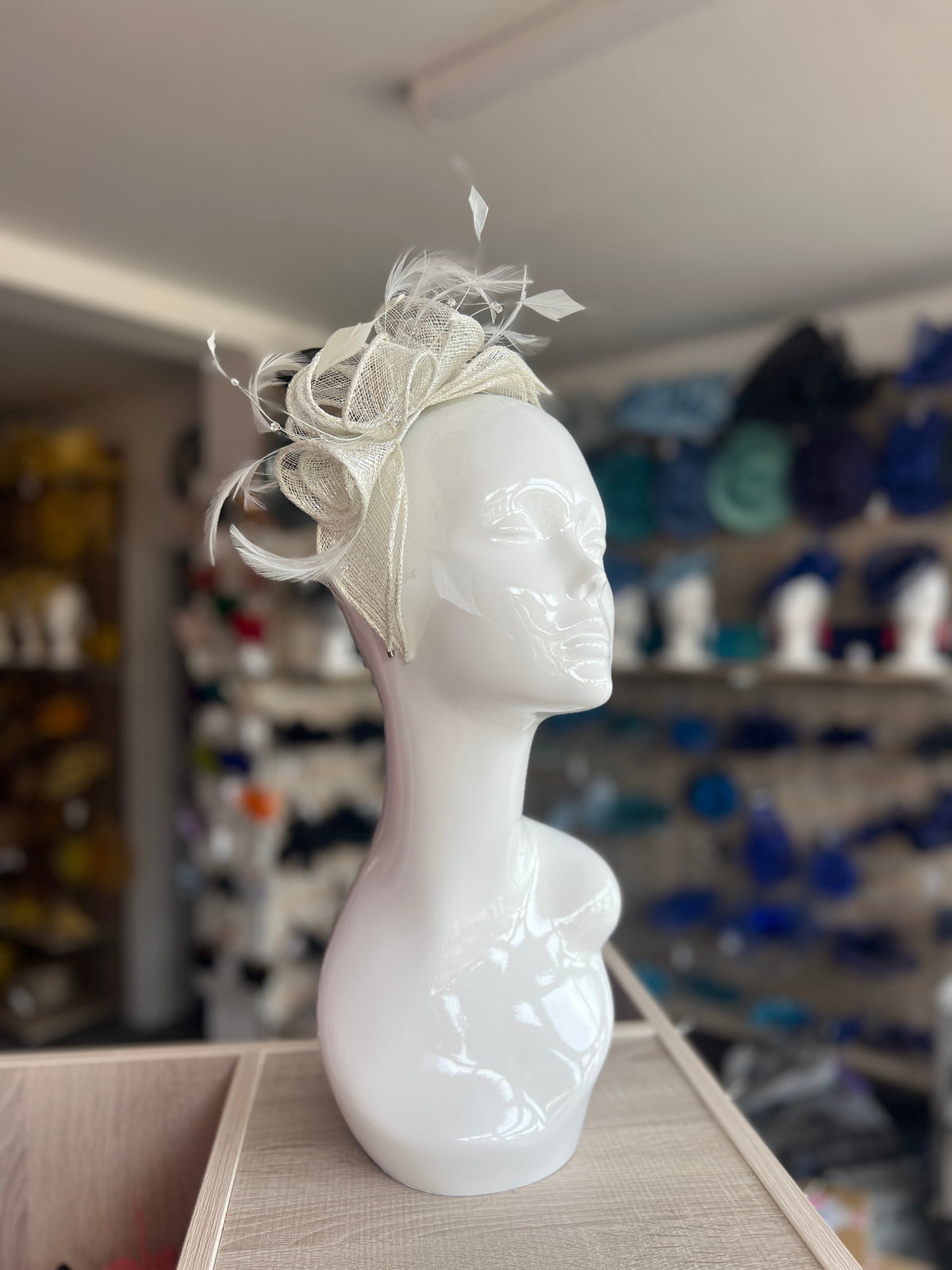 Classic Sinamay Metallic Peppermint Fascinator-Fascinators Direct