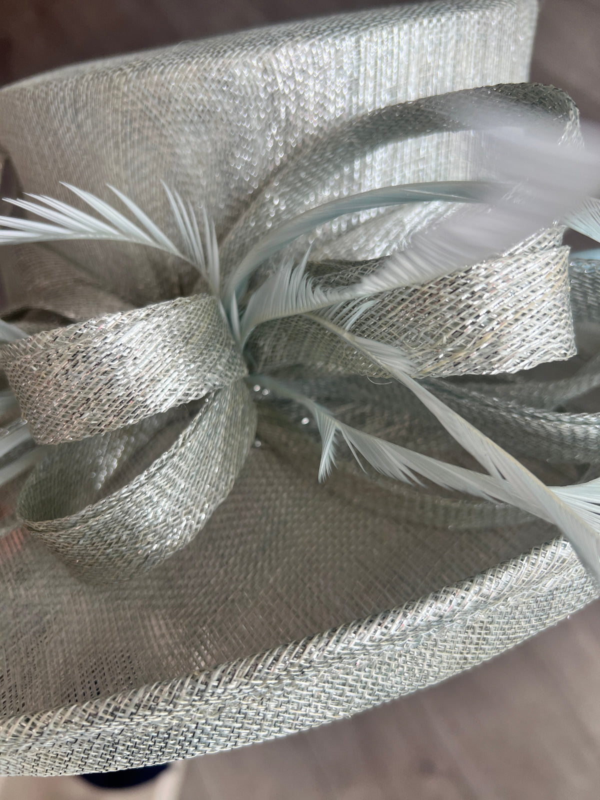 Classic Sinamay Metallic Peppermint Wedding Hat-Fascinators Direct