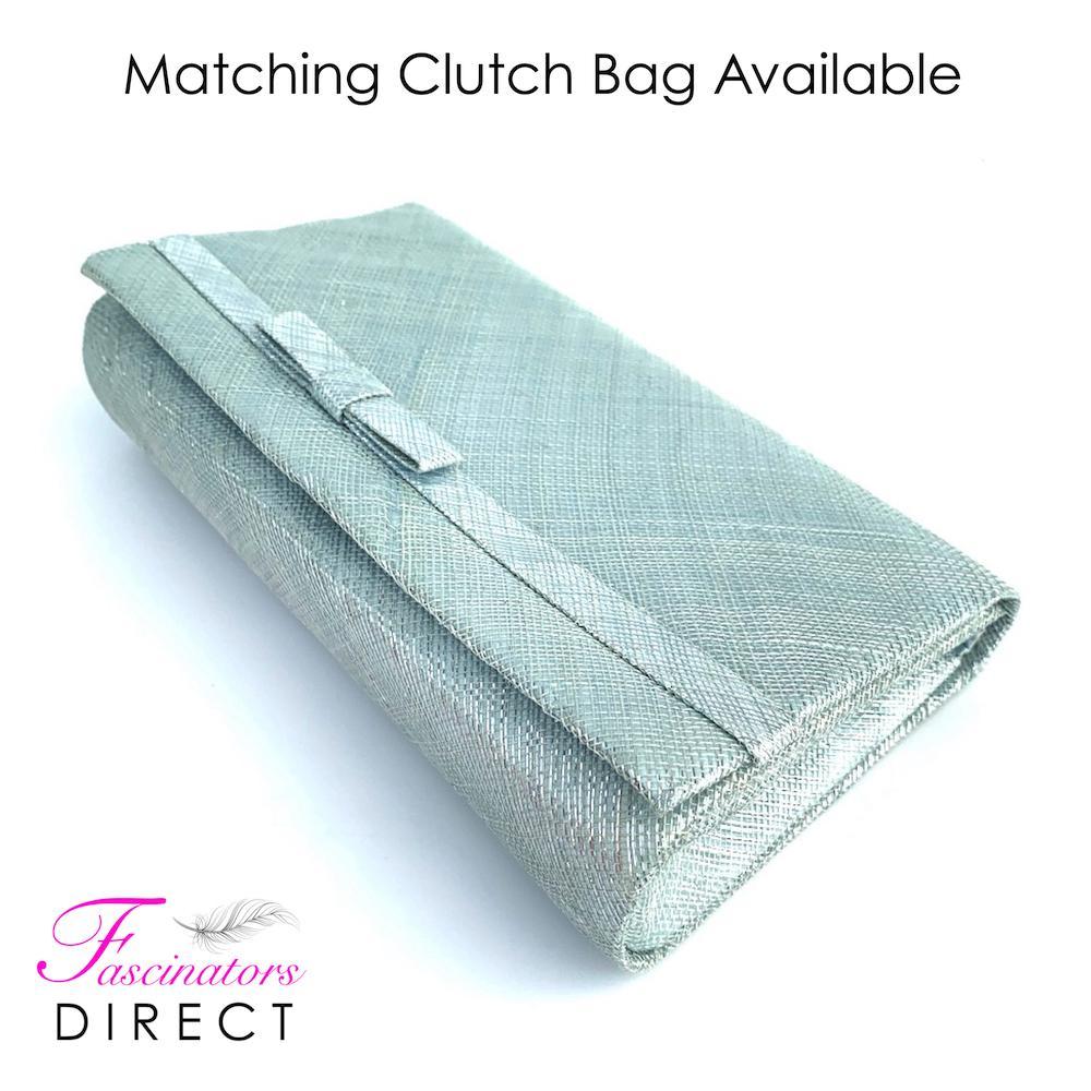 Classic Sinamay Metallic Peppermint Wedding Hat-Fascinators Direct