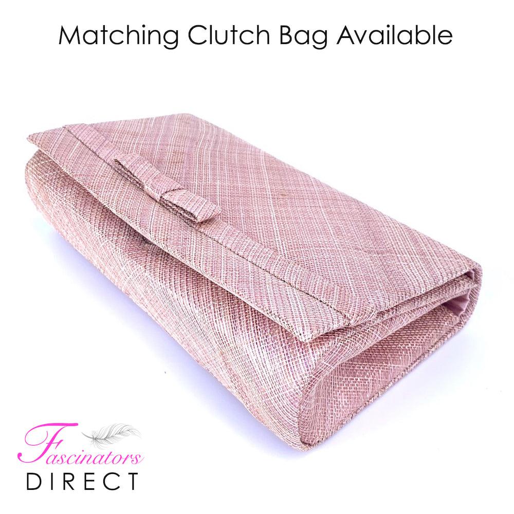 Classic Sinamay Metallic Rose Gold Wedding Hat-Fascinators Direct