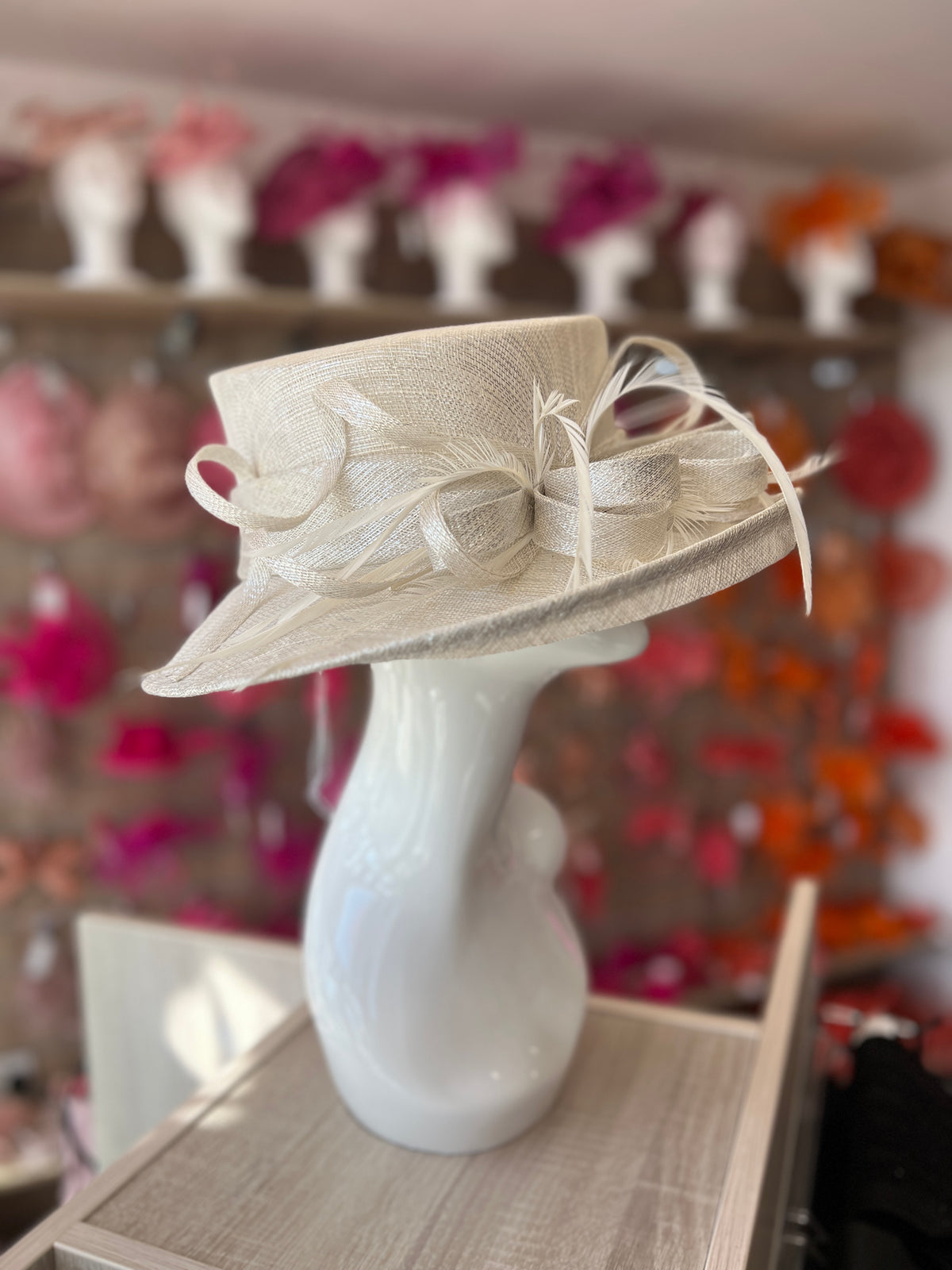 Stylish Hats Womens Wedding Hats Uk Classic Sinamay Dusky Pink