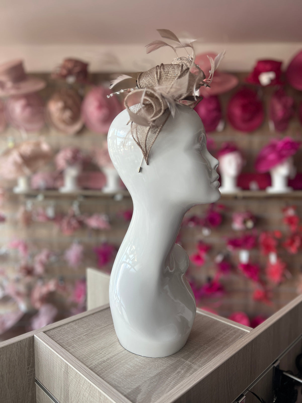 Classic Sinamay Mink Fascinator-Fascinators Direct