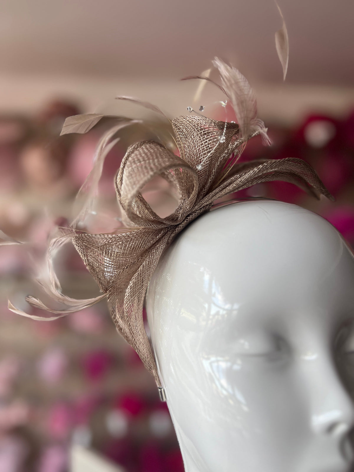 Classic Sinamay Mink Fascinator-Fascinators Direct