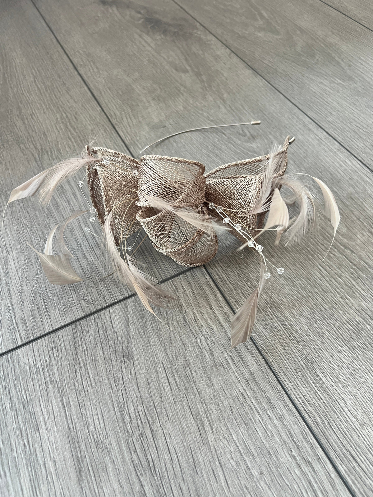 Classic Sinamay Mink Fascinator-Fascinators Direct