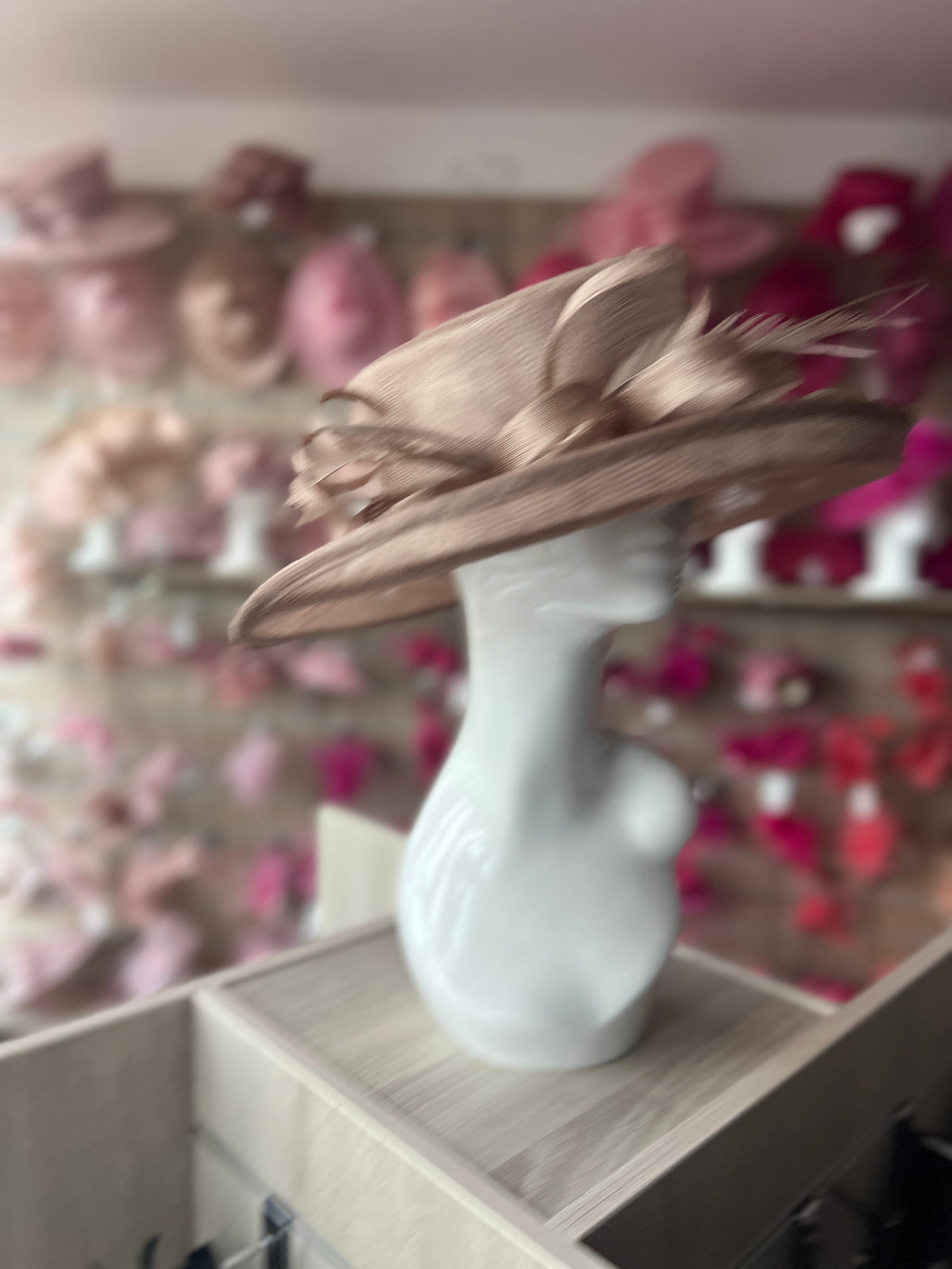 Classic Sinamay Mink Wedding Hat-Fascinators Direct