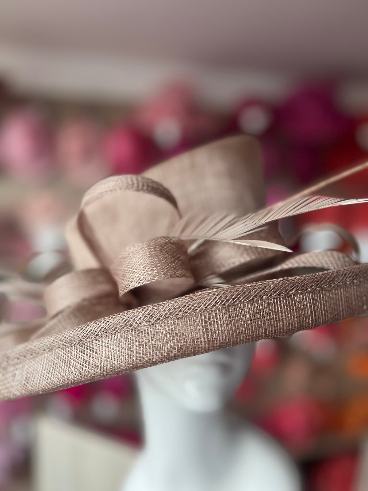 Classic Sinamay Mink Wedding Hat-Fascinators Direct