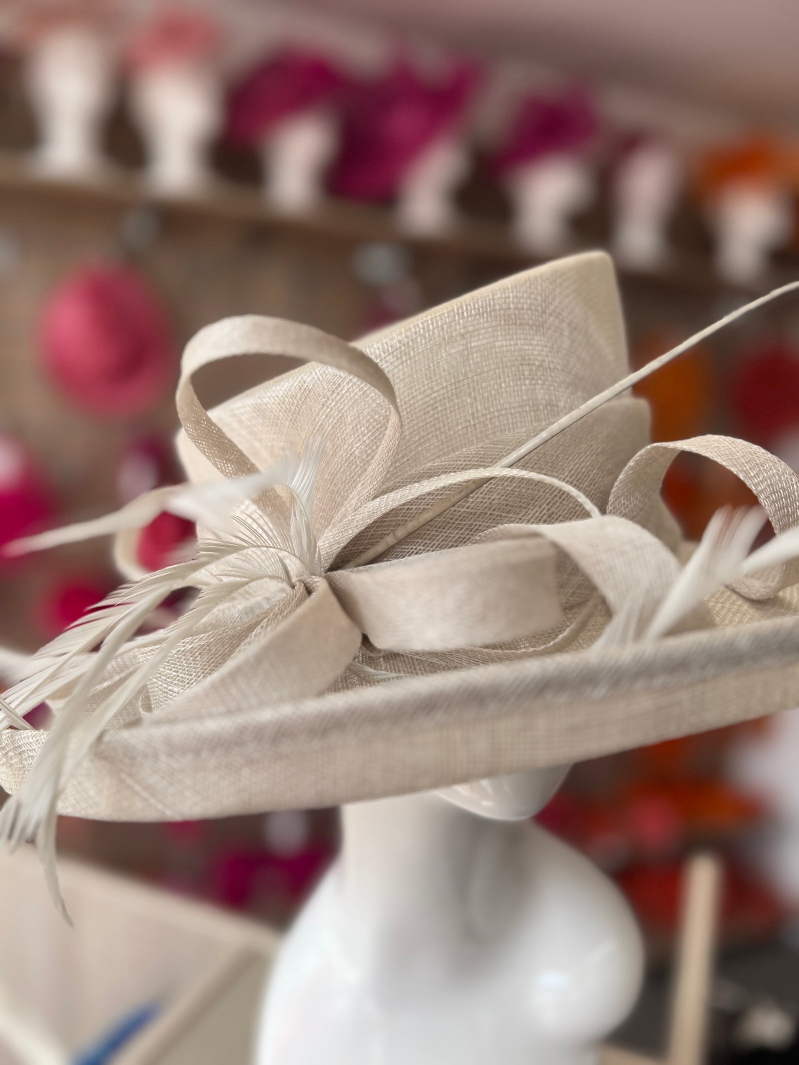 Classic Sinamay Mist Wedding Hat-Fascinators Direct