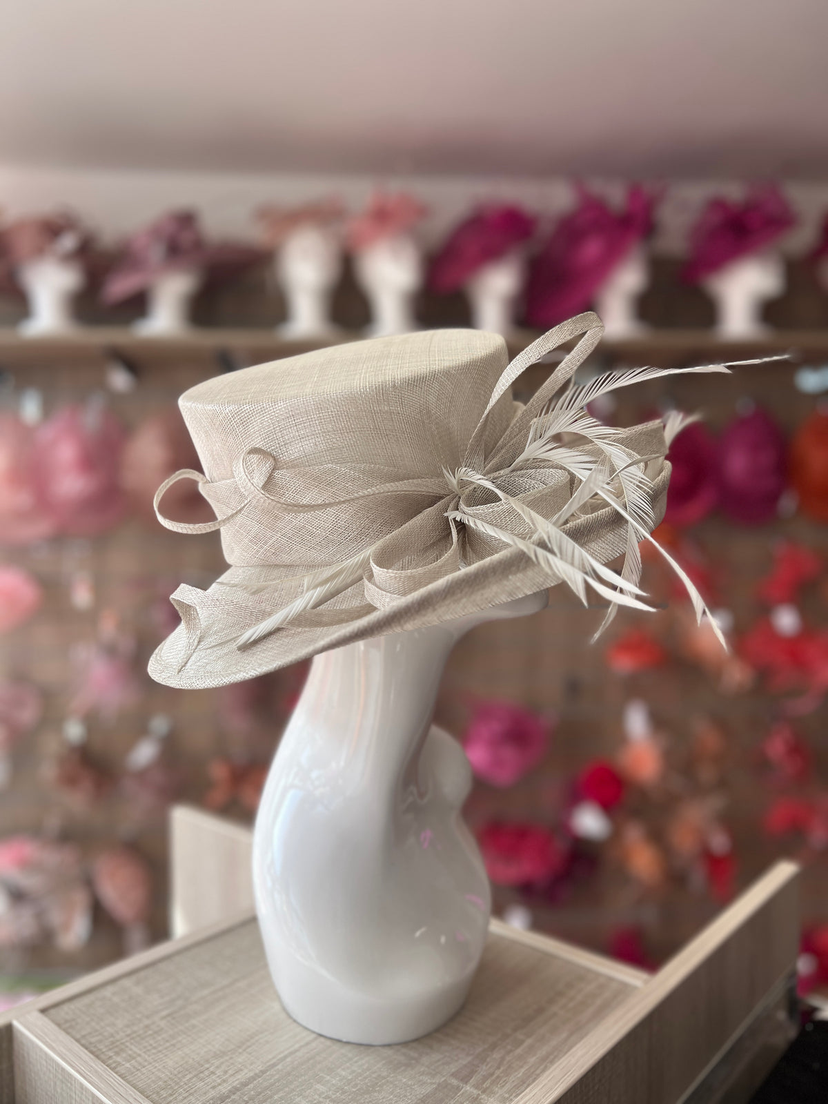 Classic Sinamay Mist Wedding Hat-Fascinators Direct