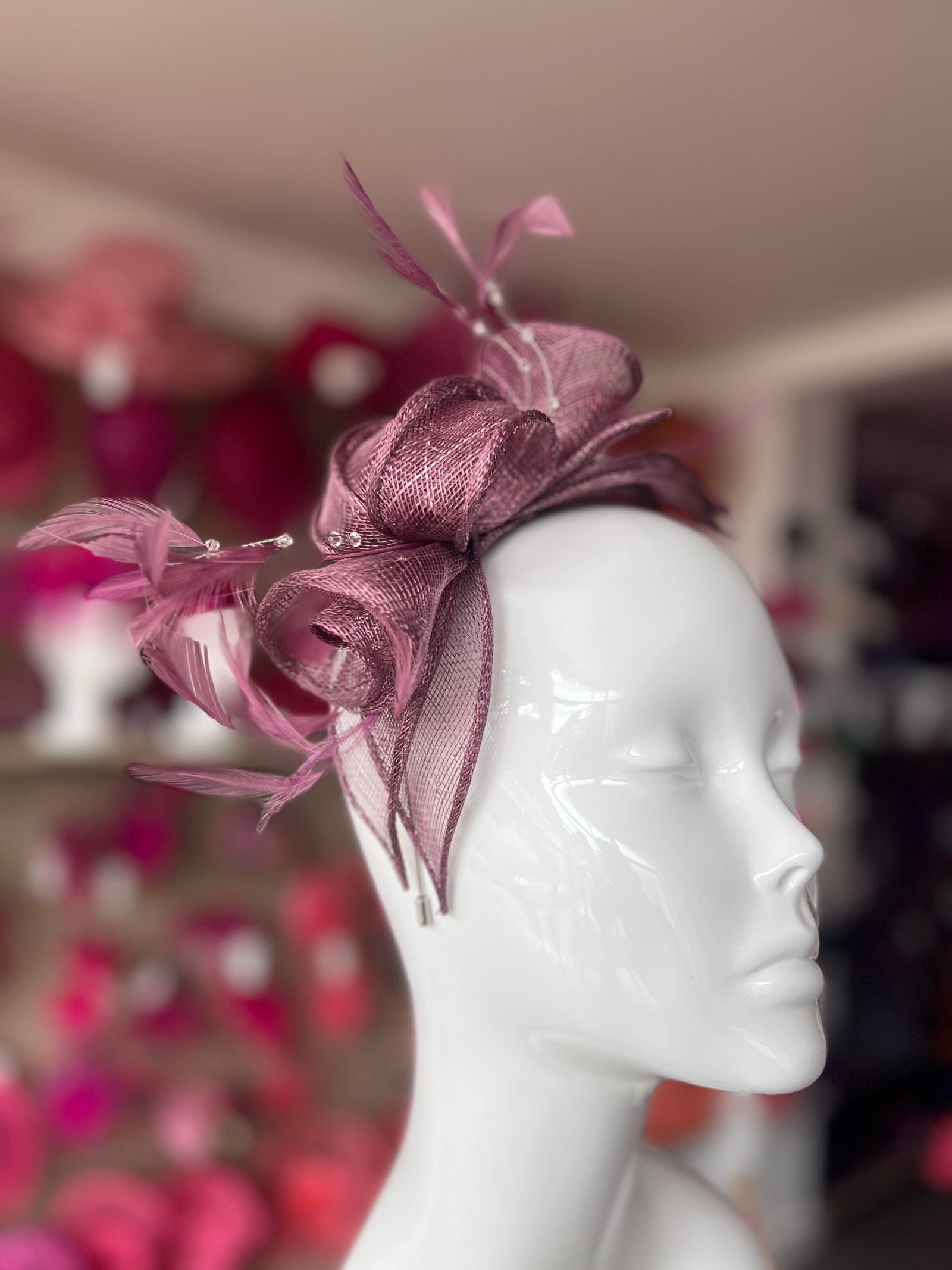 Classic Sinamay Mulberry Fascinator-Fascinators Direct