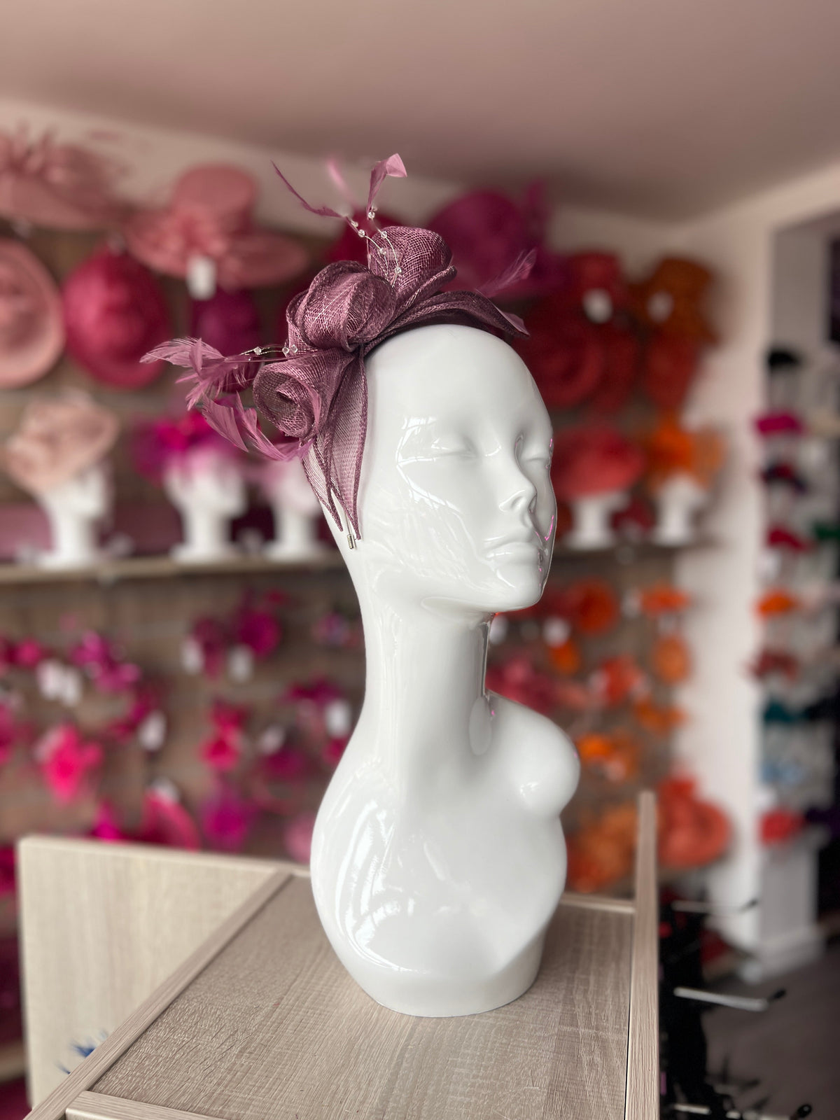 Classic Sinamay Mulberry Fascinator-Fascinators Direct