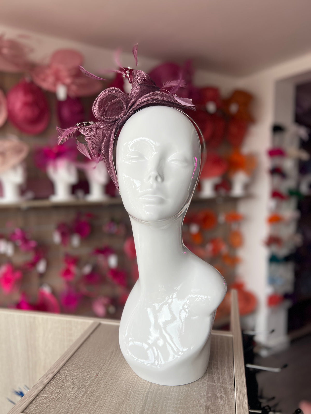 Classic Sinamay Mulberry Fascinator-Fascinators Direct