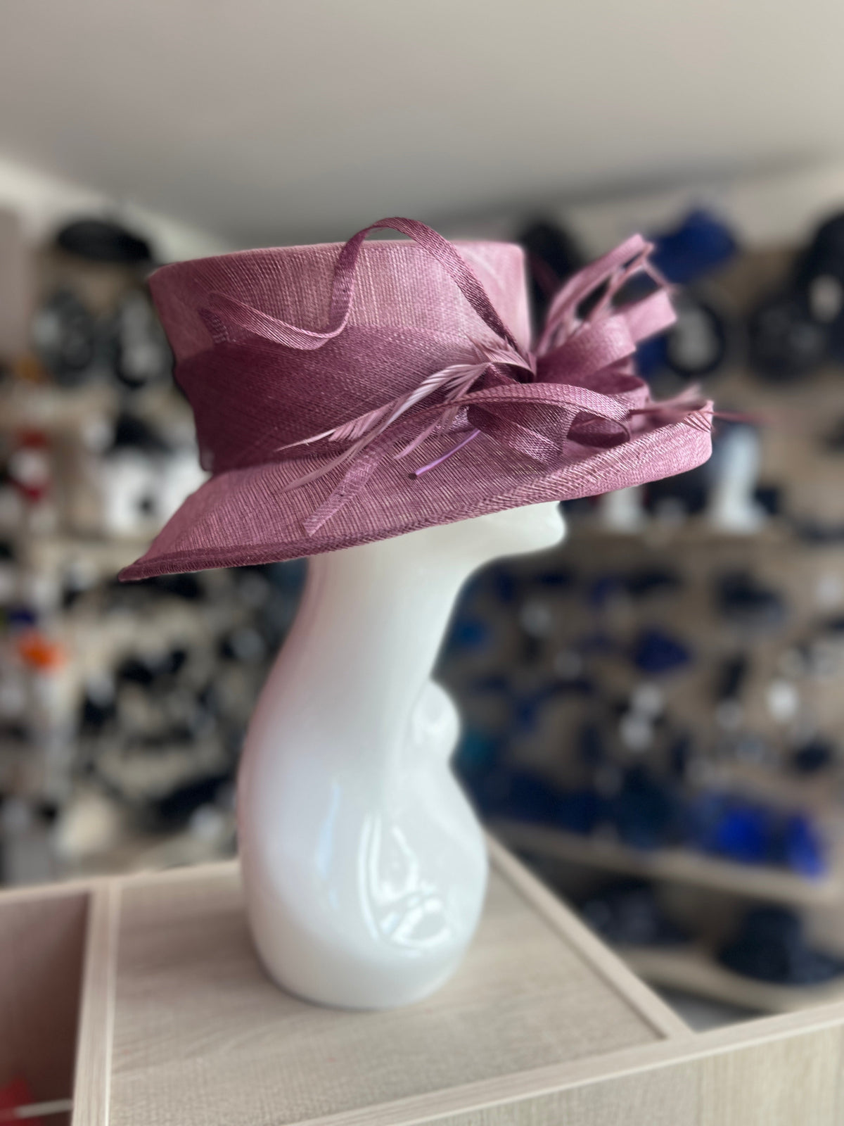 Classic Sinamay Mulberry Wedding Hat-Fascinators Direct