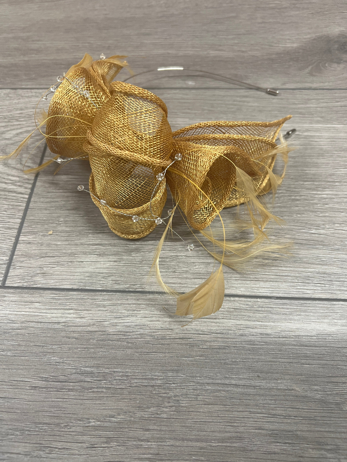Classic Sinamay Mustard Fascinator-Fascinators Direct