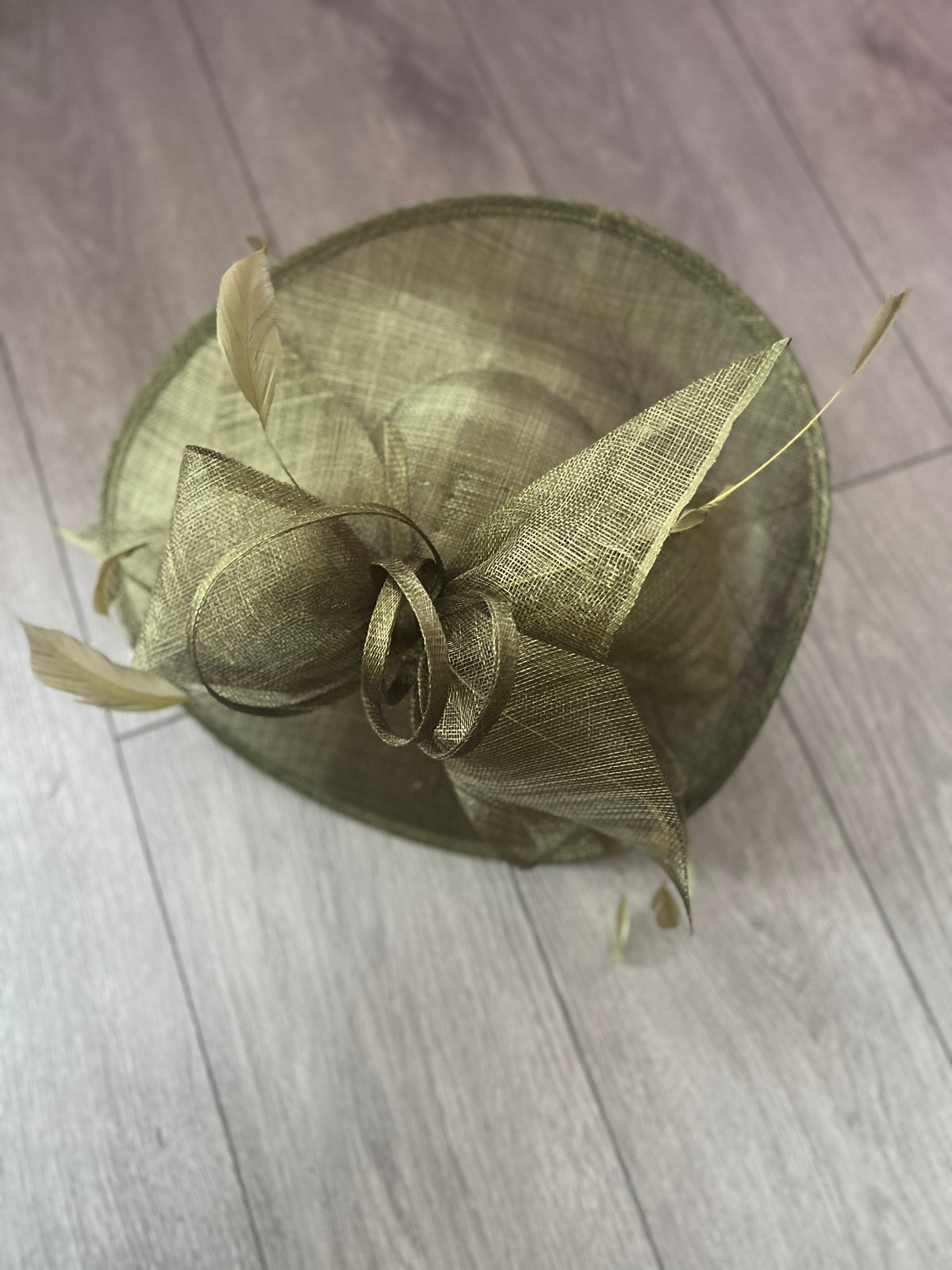 Classic Sinamay Olive Hatinator with Bow-Fascinators Direct