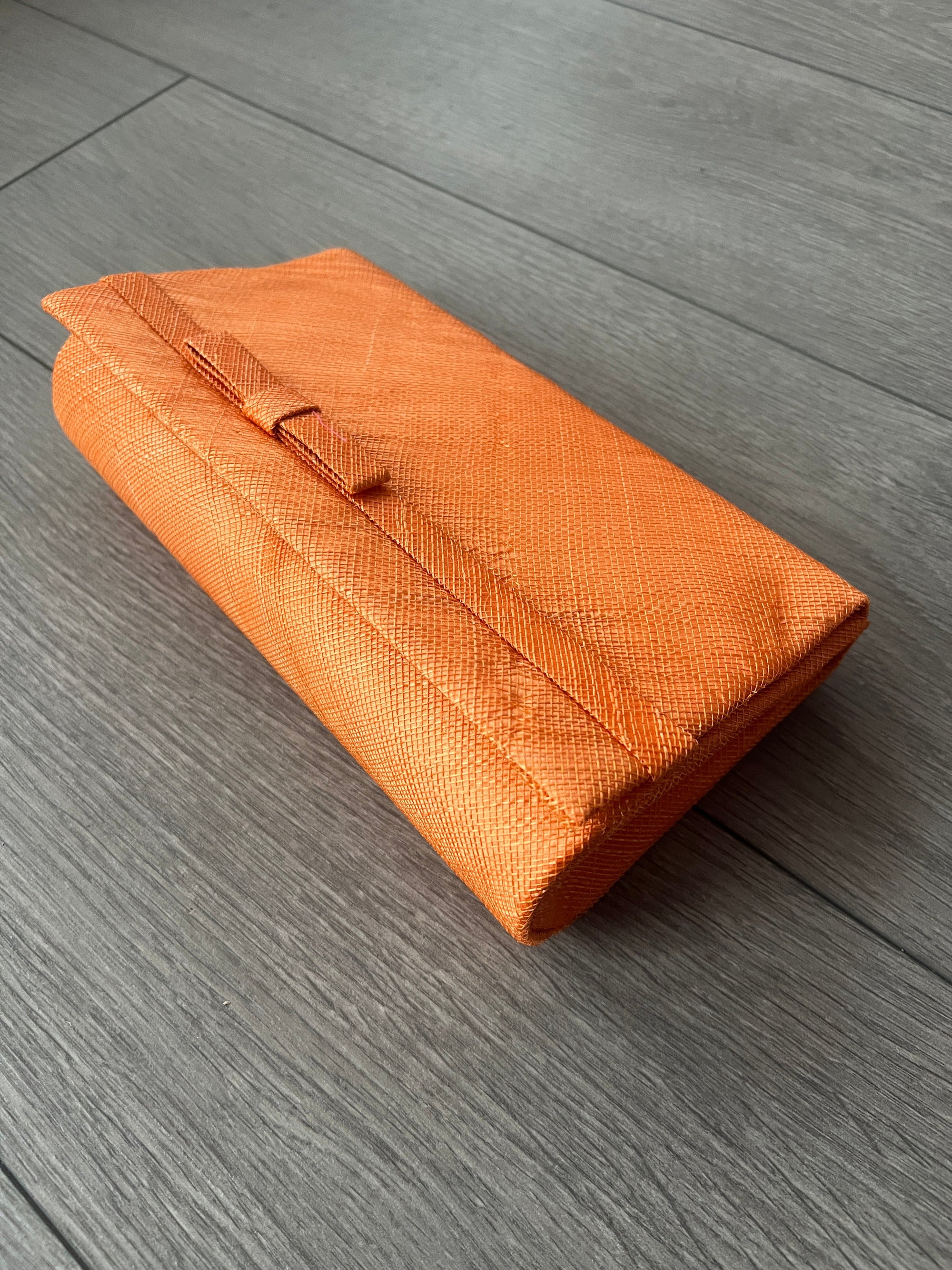 Classic Sinamay Orange Clutch Bag For Weddings-Fascinators Direct