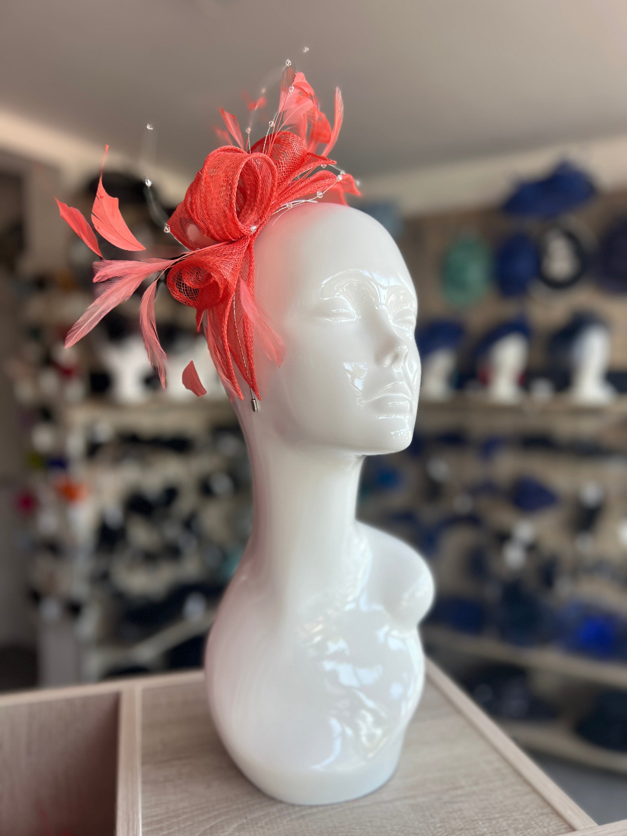 Classic Sinamay Orange Fascinator-Fascinators Direct