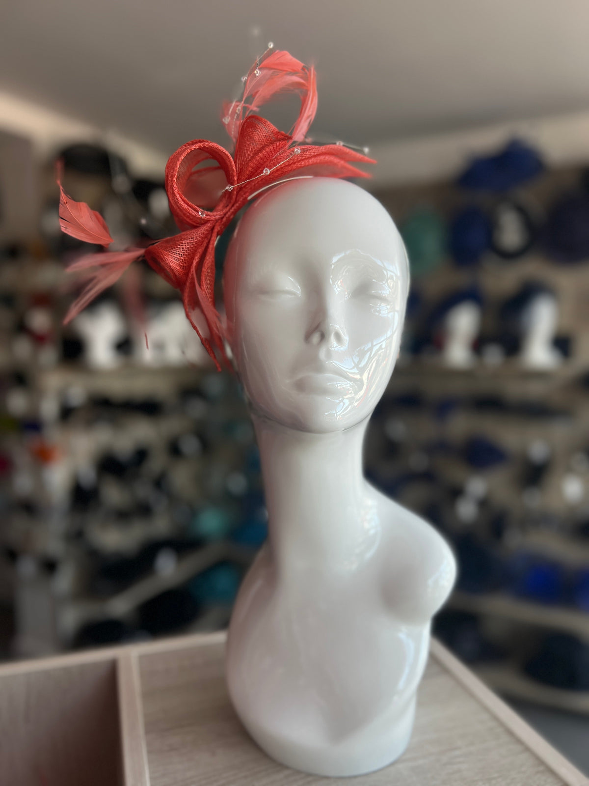 Classic Sinamay Orange Fascinator-Fascinators Direct