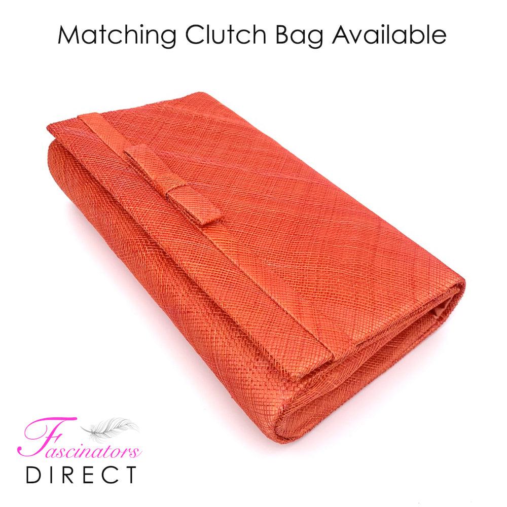 Classic Sinamay Orange Fascinator-Fascinators Direct