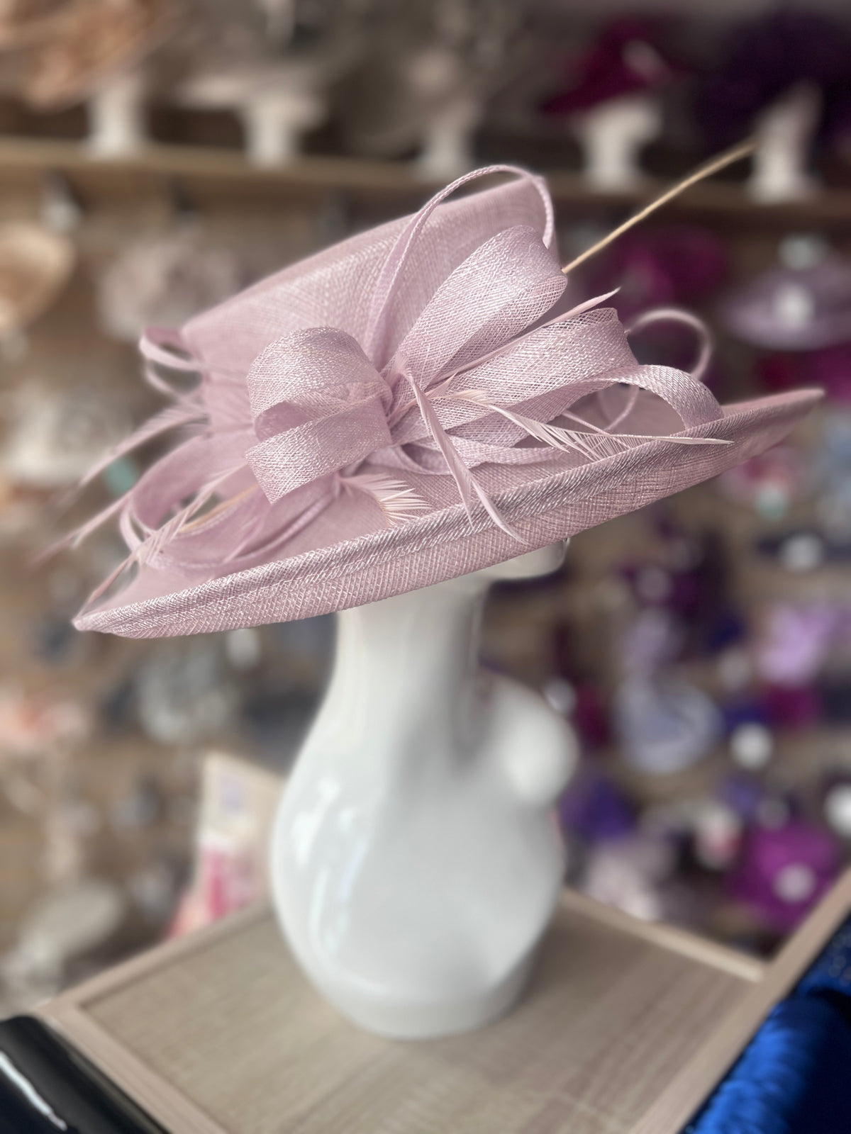 Classic Sinamay Orchid Wedding Hat-Fascinators Direct