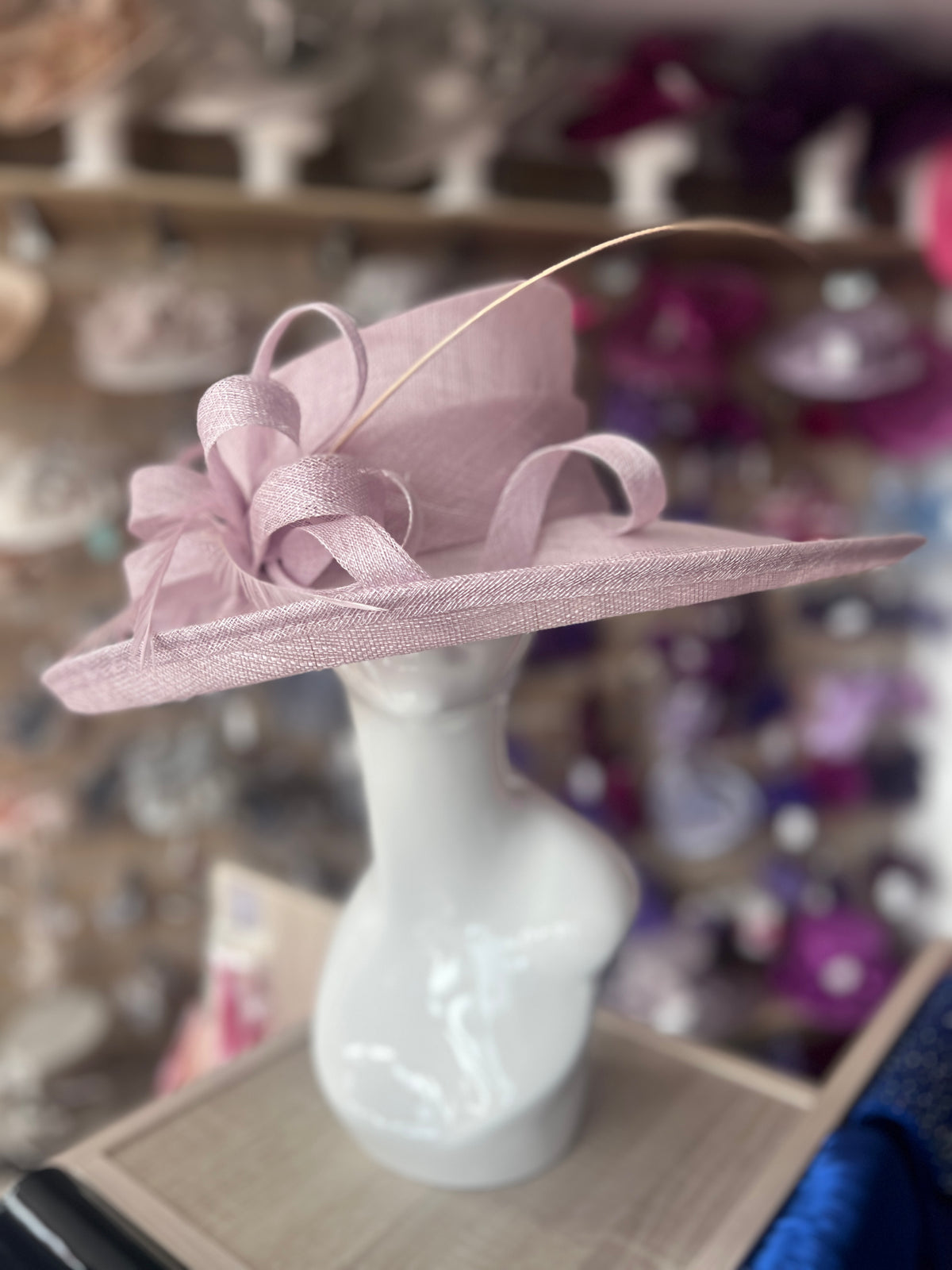 Classic Sinamay Orchid Wedding Hat-Fascinators Direct