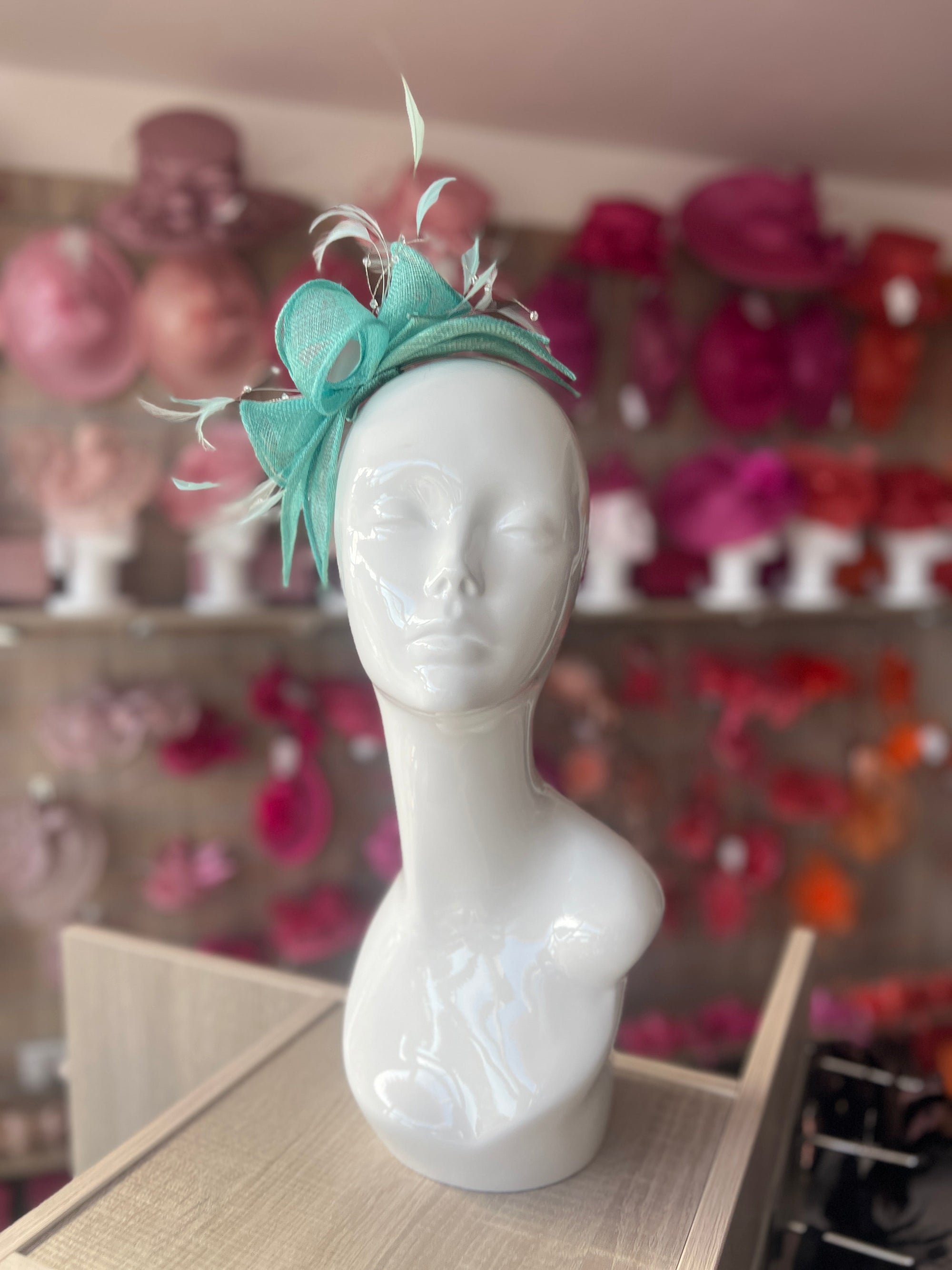 Classic Sinamay Peacock Fascinator-Fascinators Direct