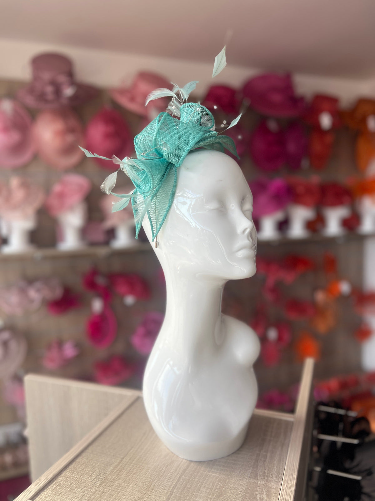Classic Sinamay Peacock Fascinator-Fascinators Direct