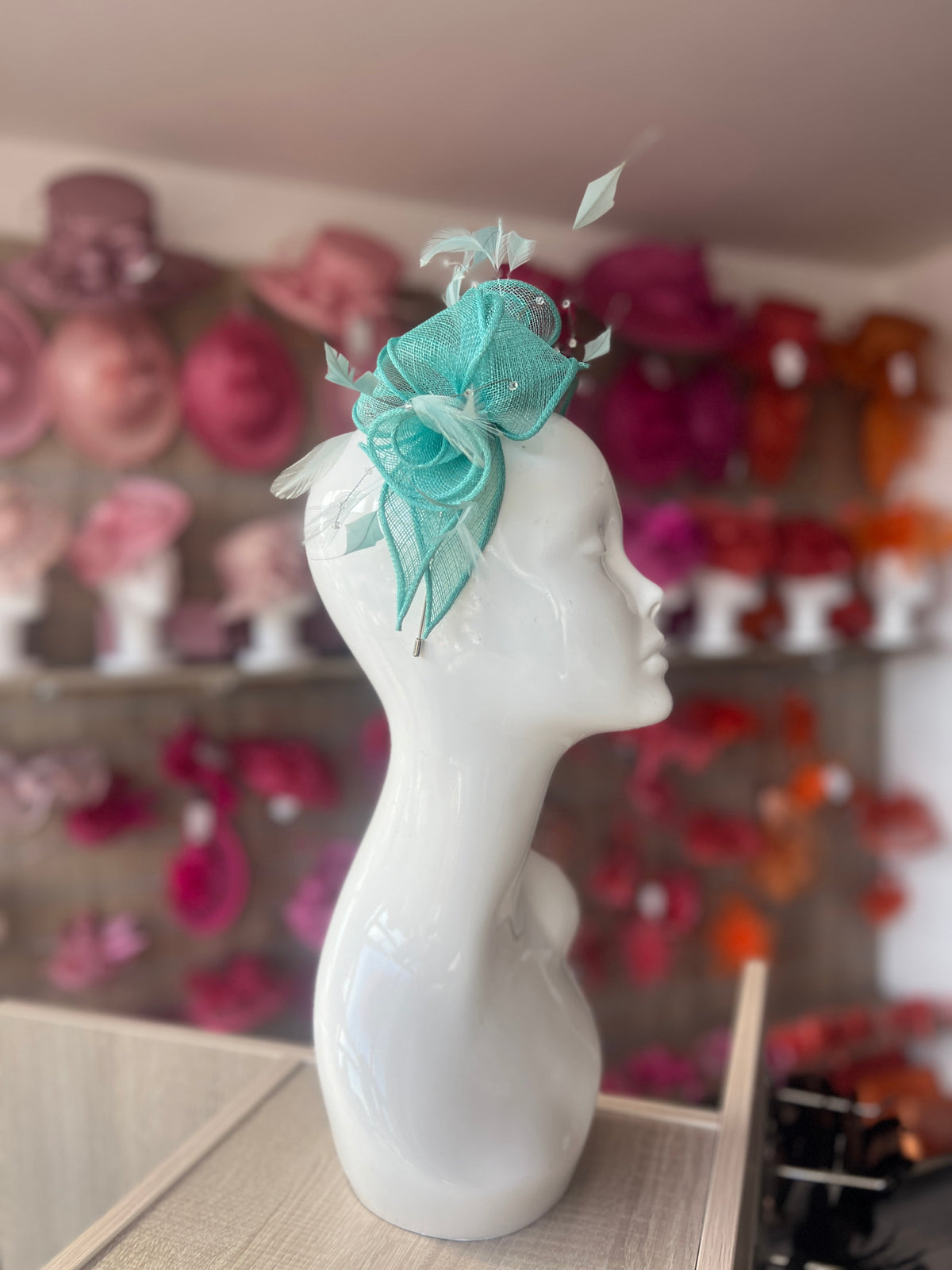 Classic Sinamay Peacock Fascinator-Fascinators Direct