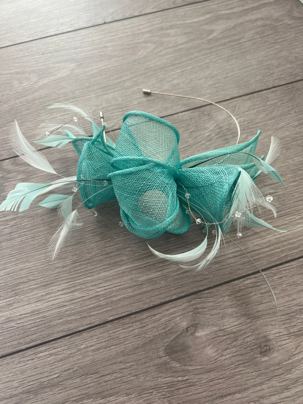 Classic Sinamay Peacock Fascinator-Fascinators Direct