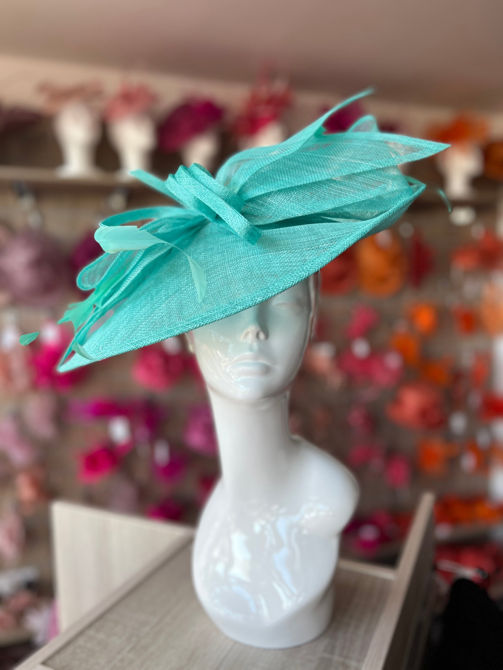 Classic Sinamay Peacock Hatinator with Bow-Fascinators Direct