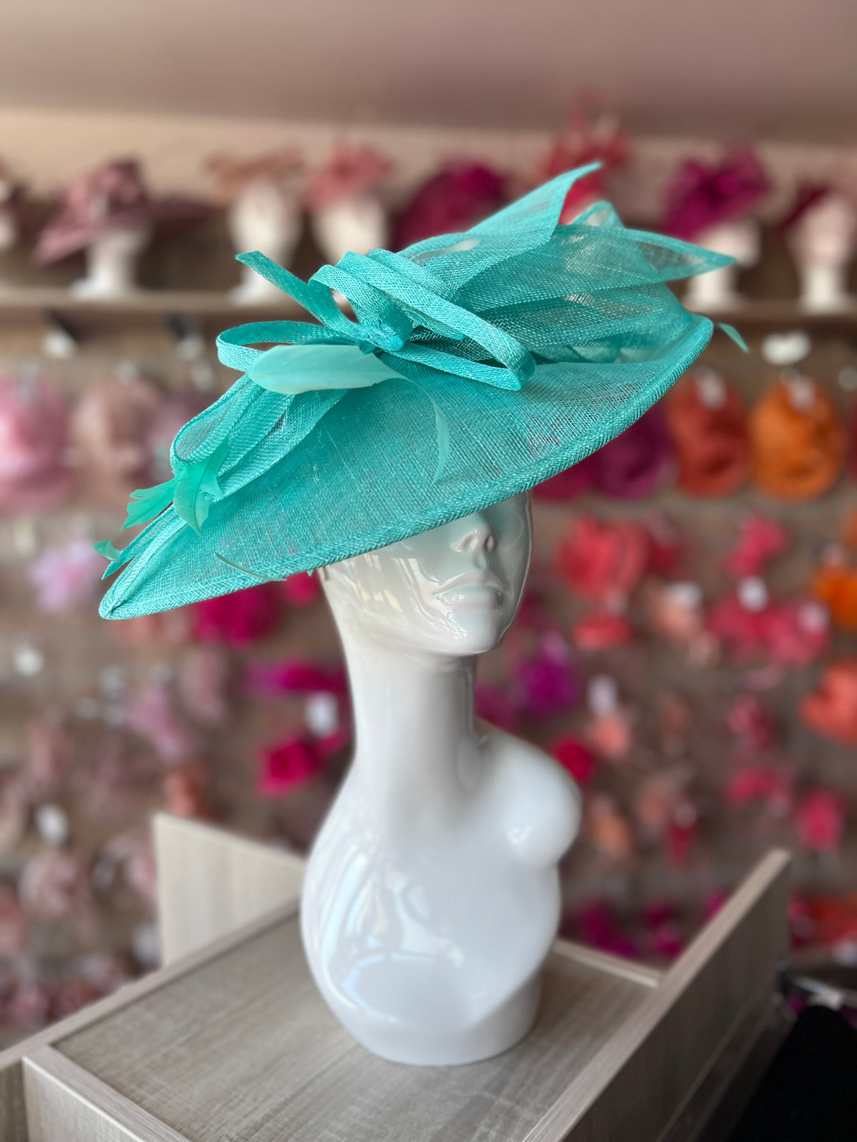 Classic Sinamay Peacock Hatinator with Bow-Fascinators Direct