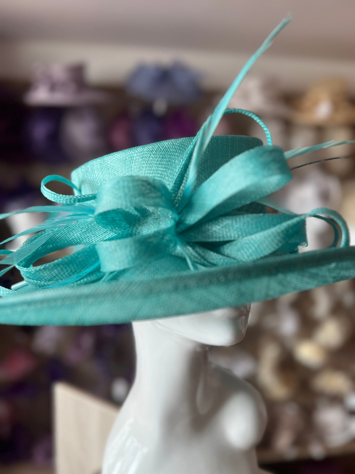 Classic Sinamay Peacock Wedding Hat-Fascinators Direct
