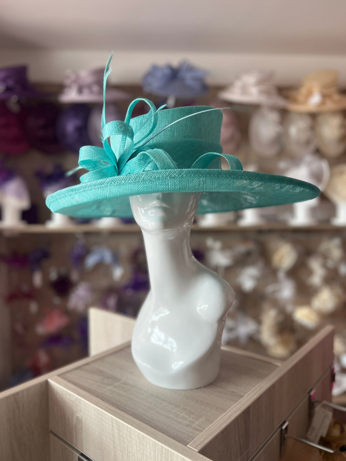 Classic Sinamay Peacock Wedding Hat-Fascinators Direct