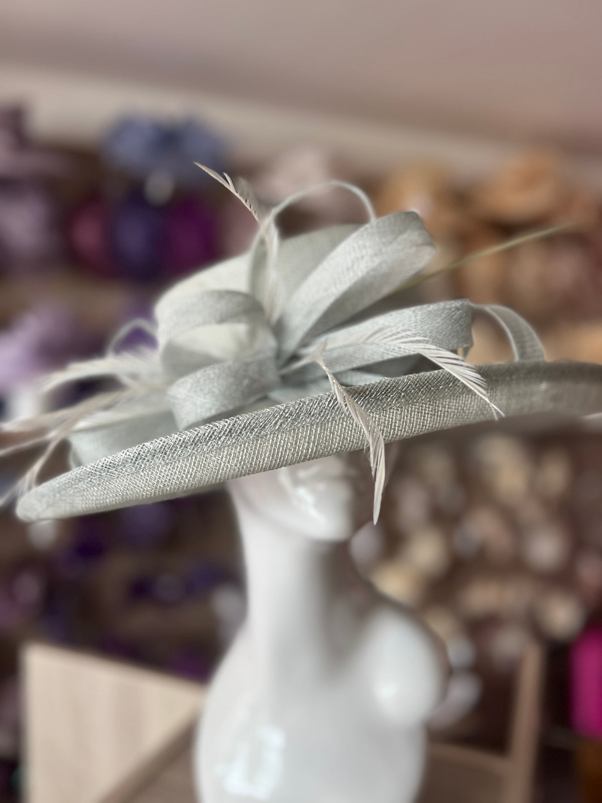 Classic Sinamay Peppermint Wedding Hat-Fascinators Direct