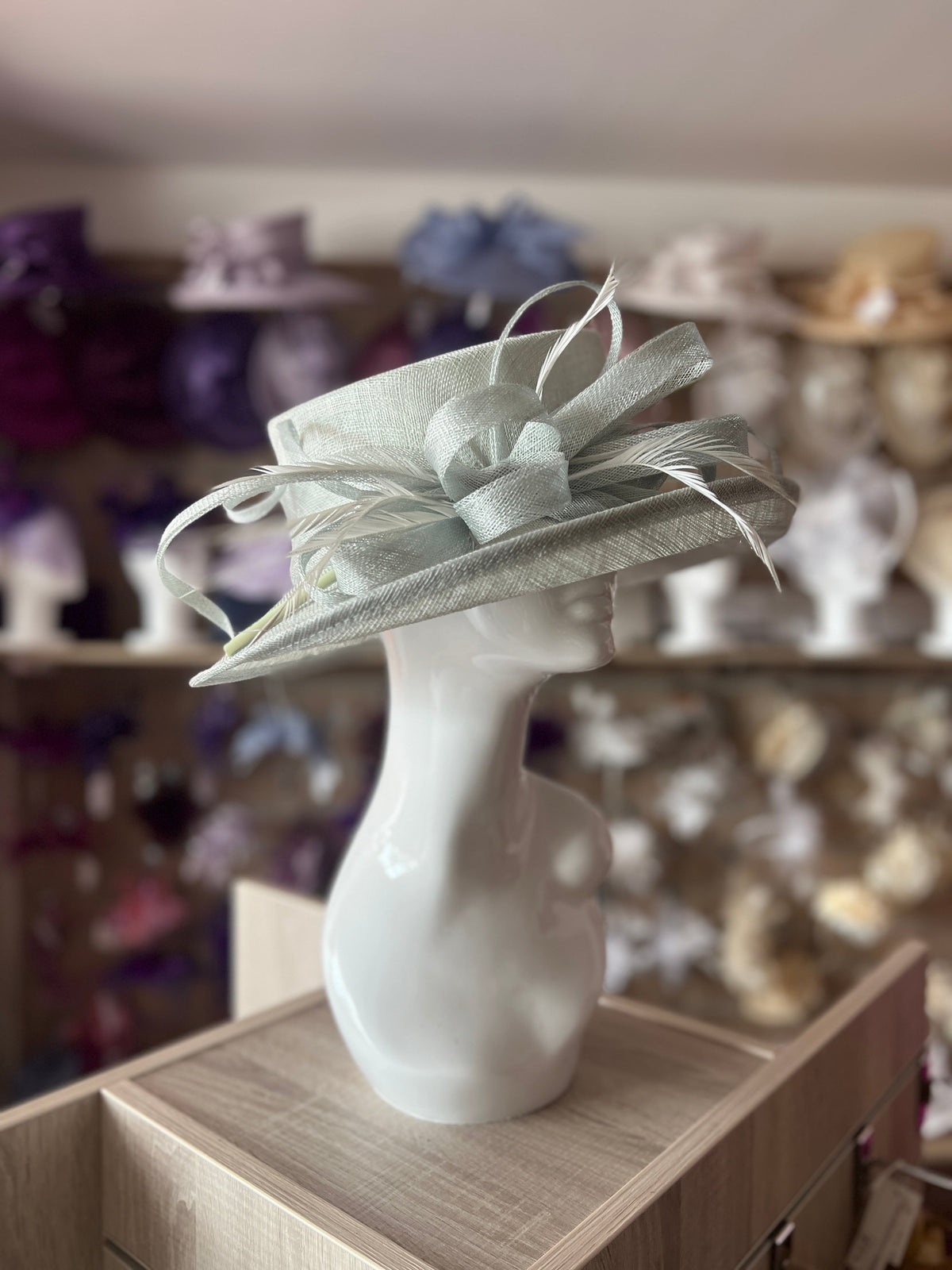 Classic Sinamay Peppermint Wedding Hat-Fascinators Direct