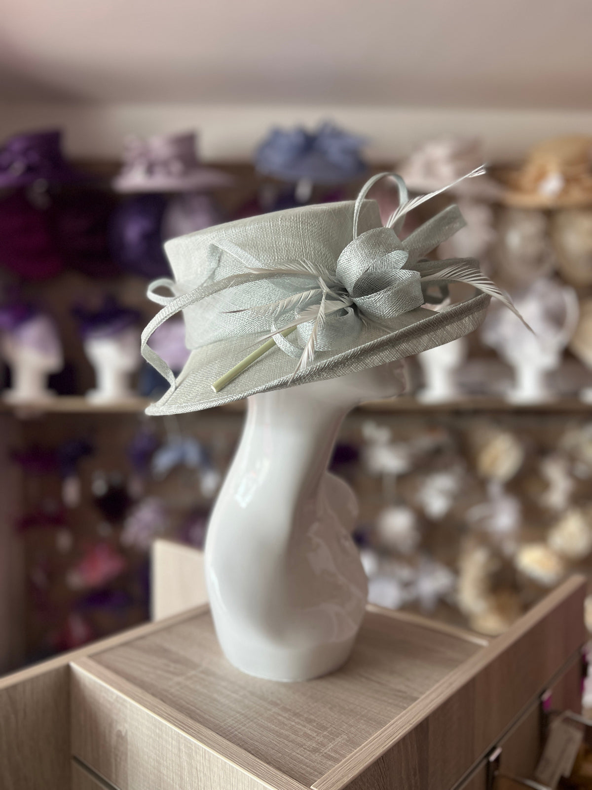 Classic Sinamay Peppermint Wedding Hat-Fascinators Direct