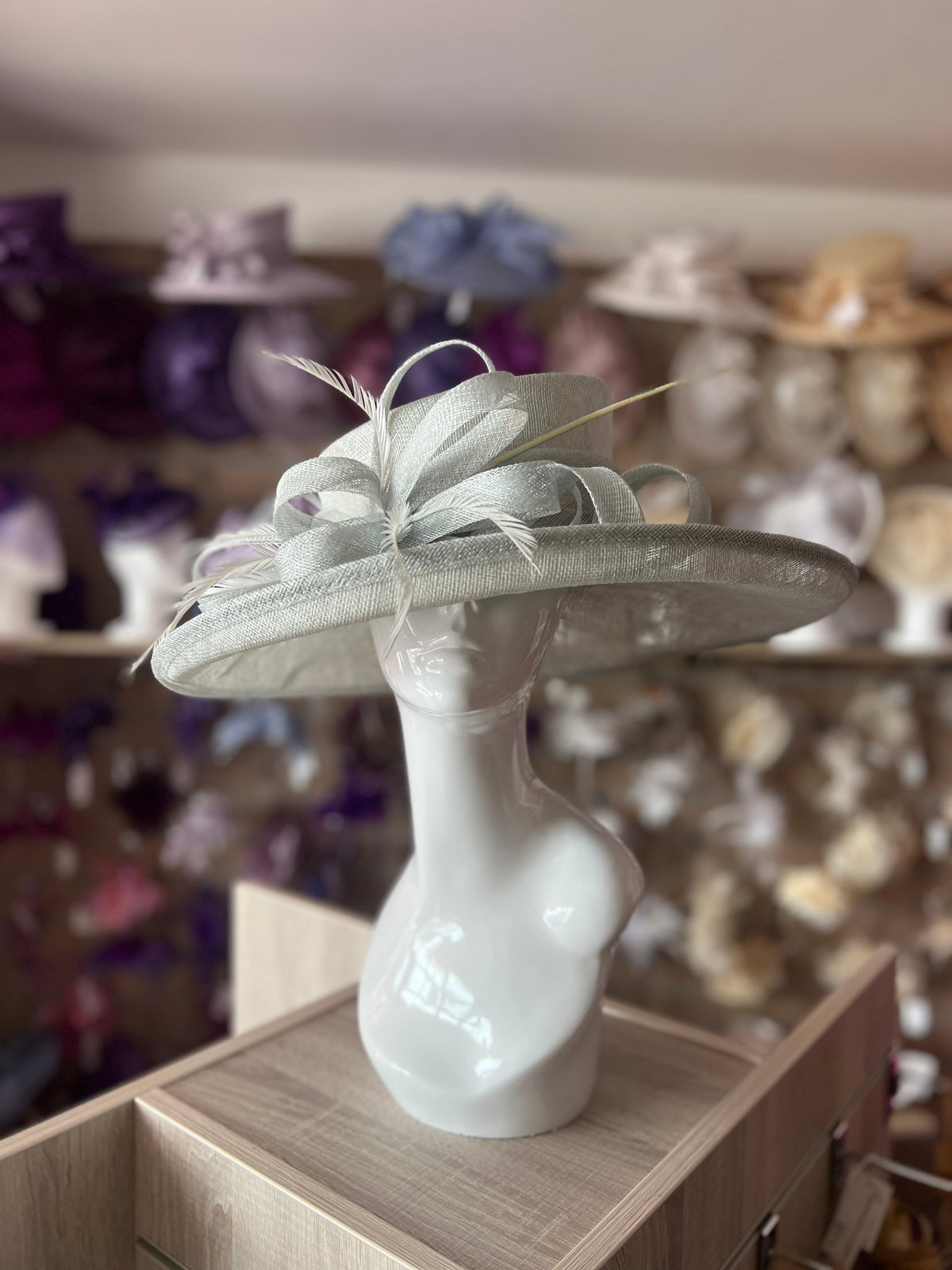 Classic Sinamay Peppermint Wedding Hat-Fascinators Direct