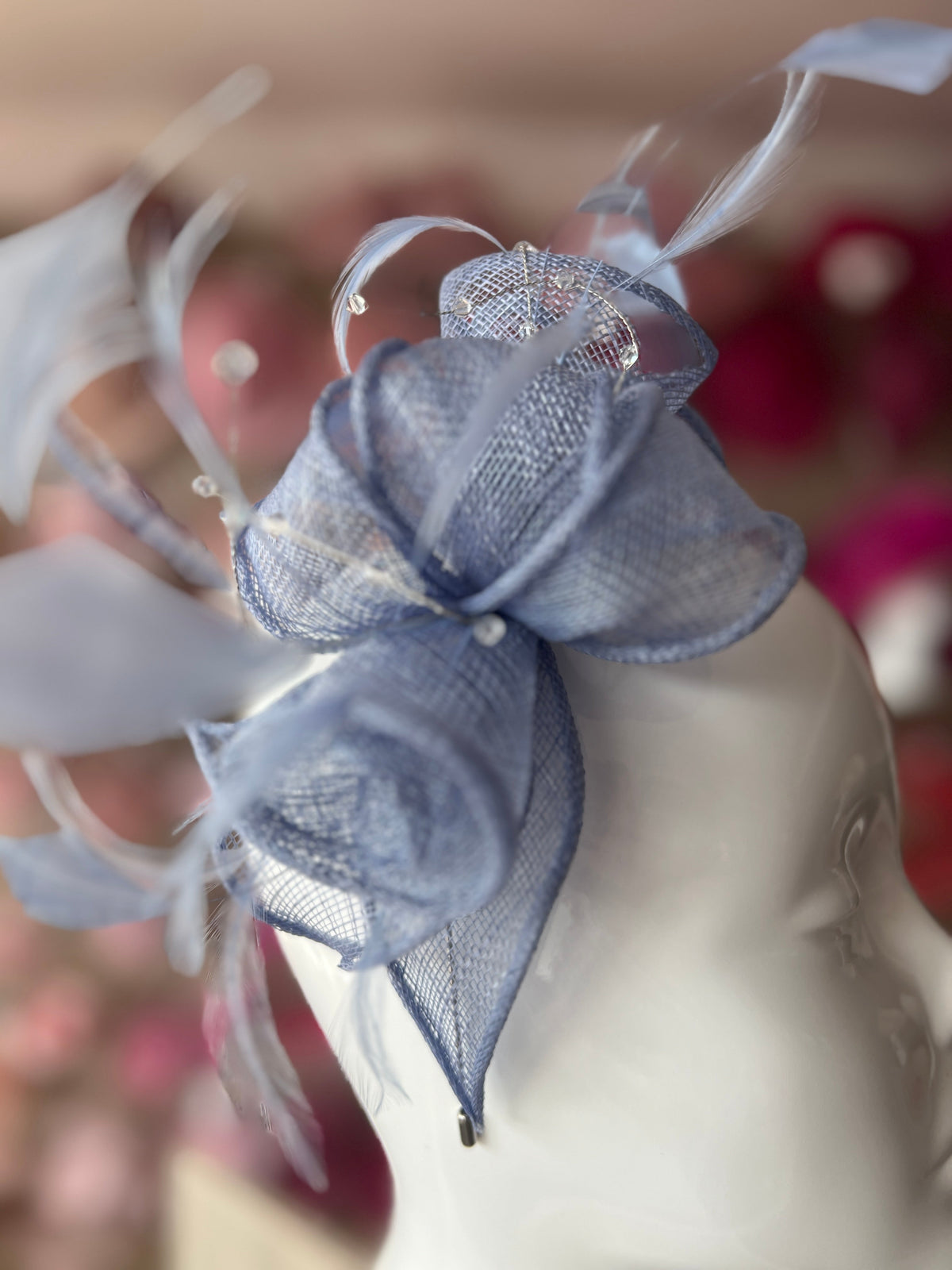 Classic Sinamay Periwinkle Fascinator-Fascinators Direct
