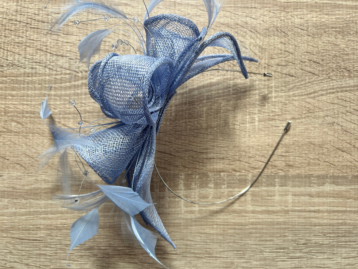 Classic Sinamay Periwinkle Fascinator-Fascinators Direct