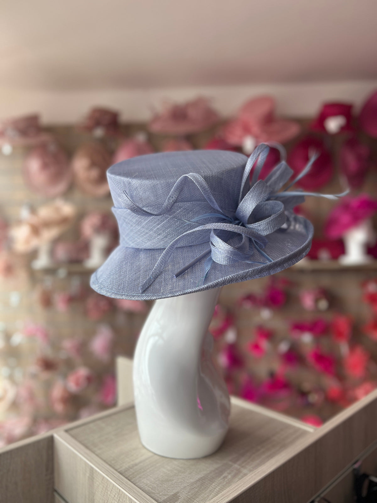 Classic Sinamay Periwinkle Wedding Hat-Fascinators Direct
