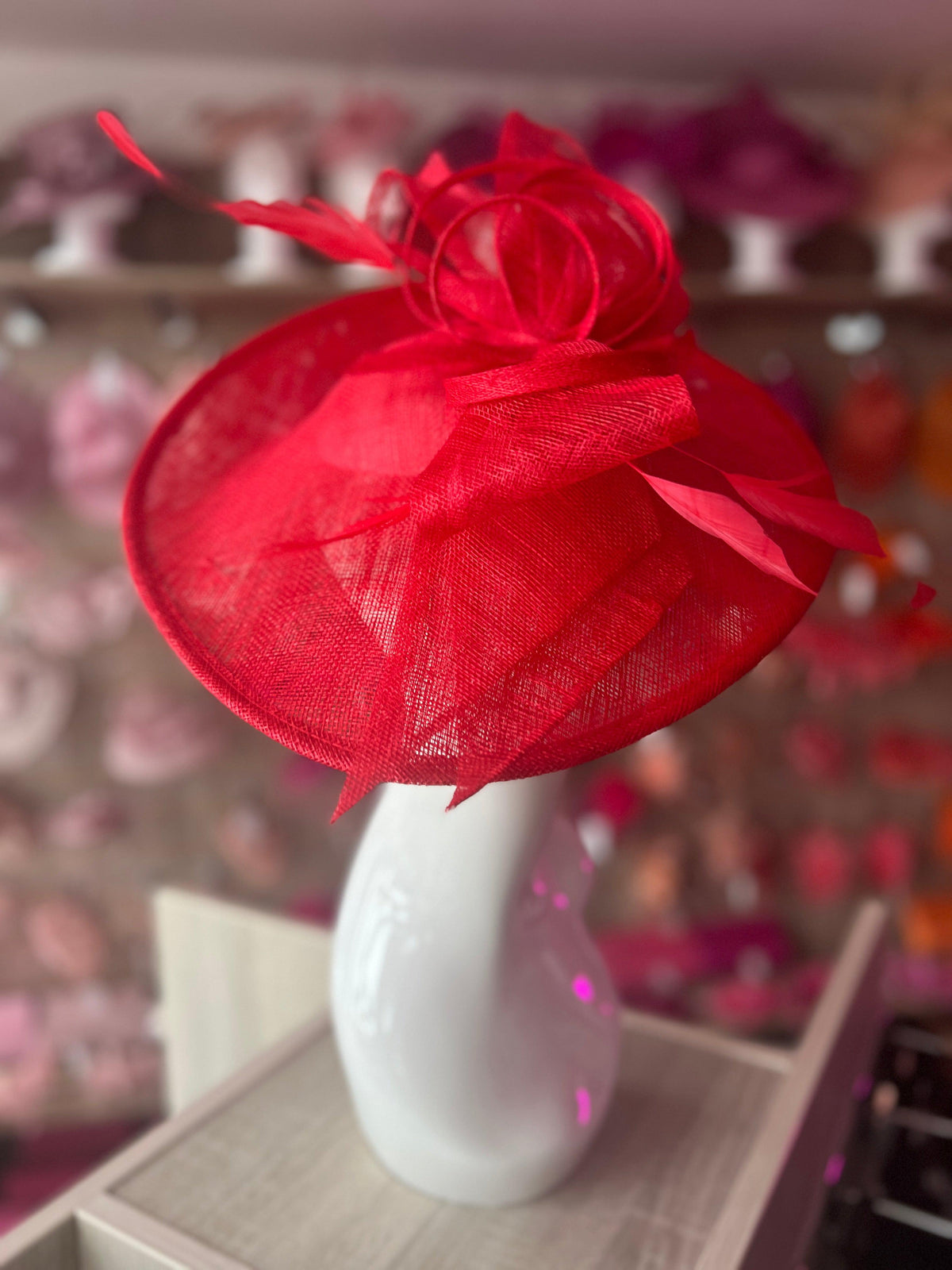 Classic Sinamay Poppy Hatinator with Bow-Fascinators Direct