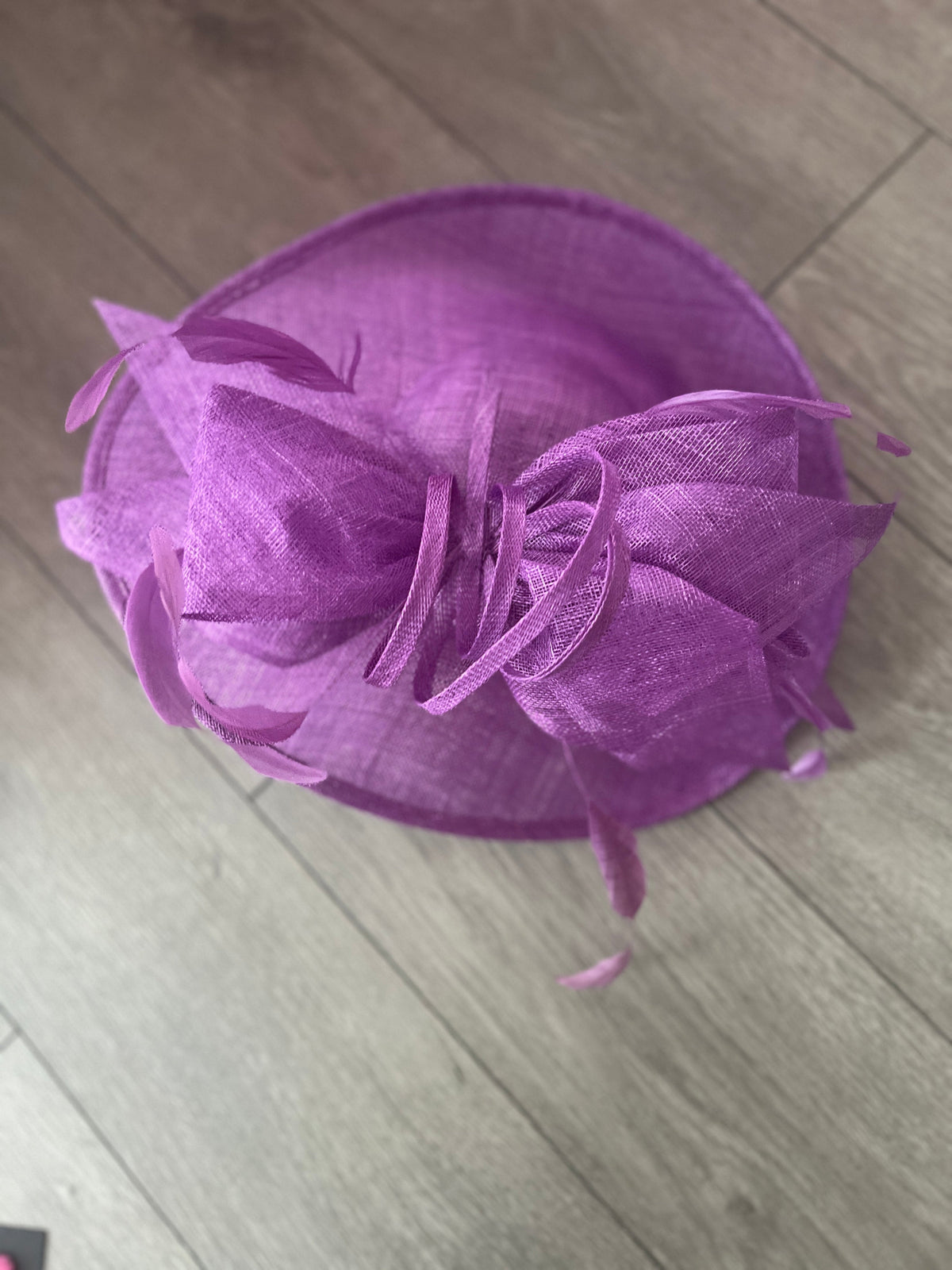 Classic Sinamay Purple Hatinator with Bow-Fascinators Direct