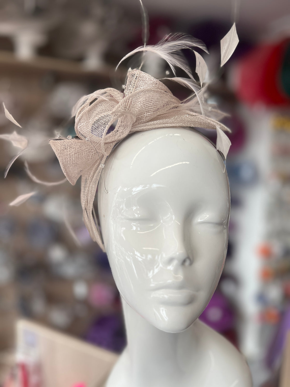 Classic Sinamay Quartz Fascinator-Fascinators Direct